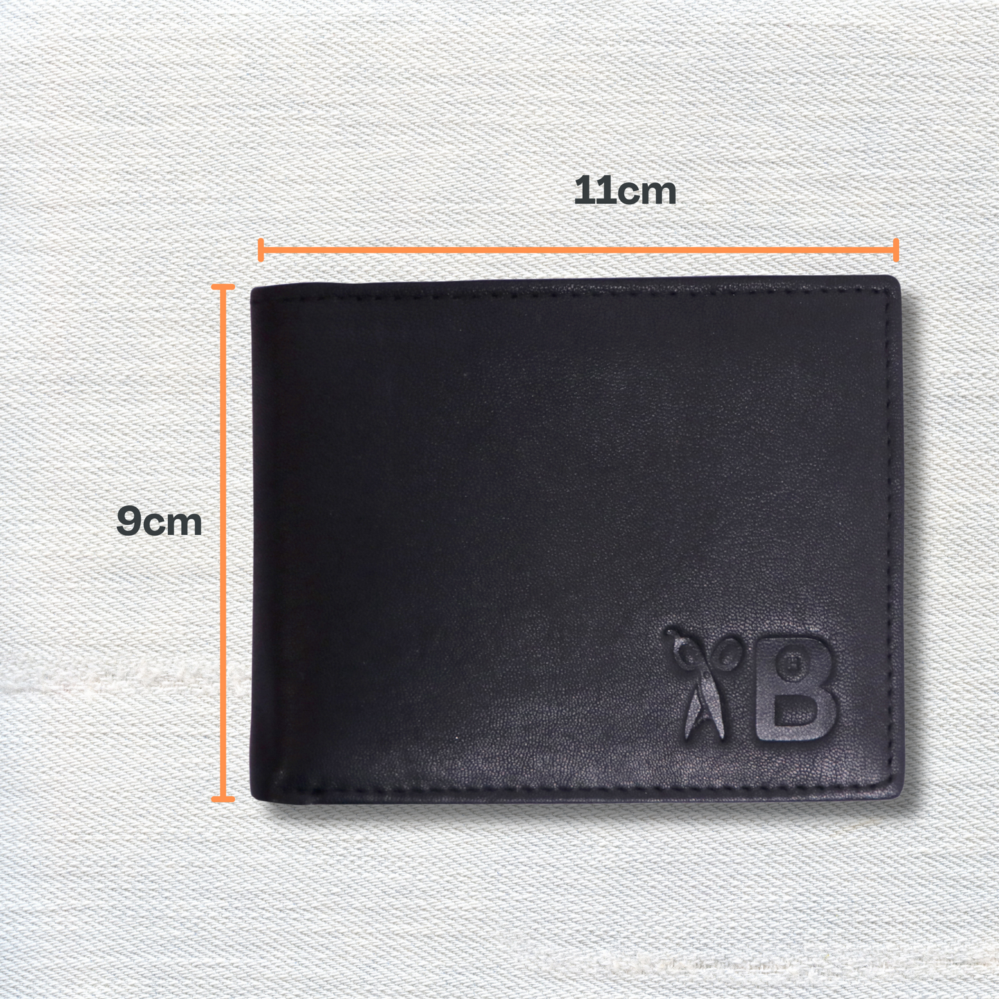 Grabbish Men's Genuine Leather Wallet | 8 Card Slots | Simple & Sleek | Classic Black