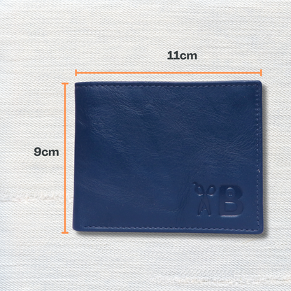 Grabbish Men's Leather Wallet | Modern Design | 6 Card Slots | 2 Slots for Photo / ID | Premium Leather Wallet | Blue Color