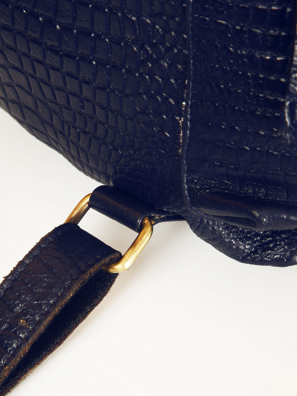 Blue Leather Backpack - Rahul Makin's Signature Monogram Edition | Stylish, Travel Ready, and Accessible