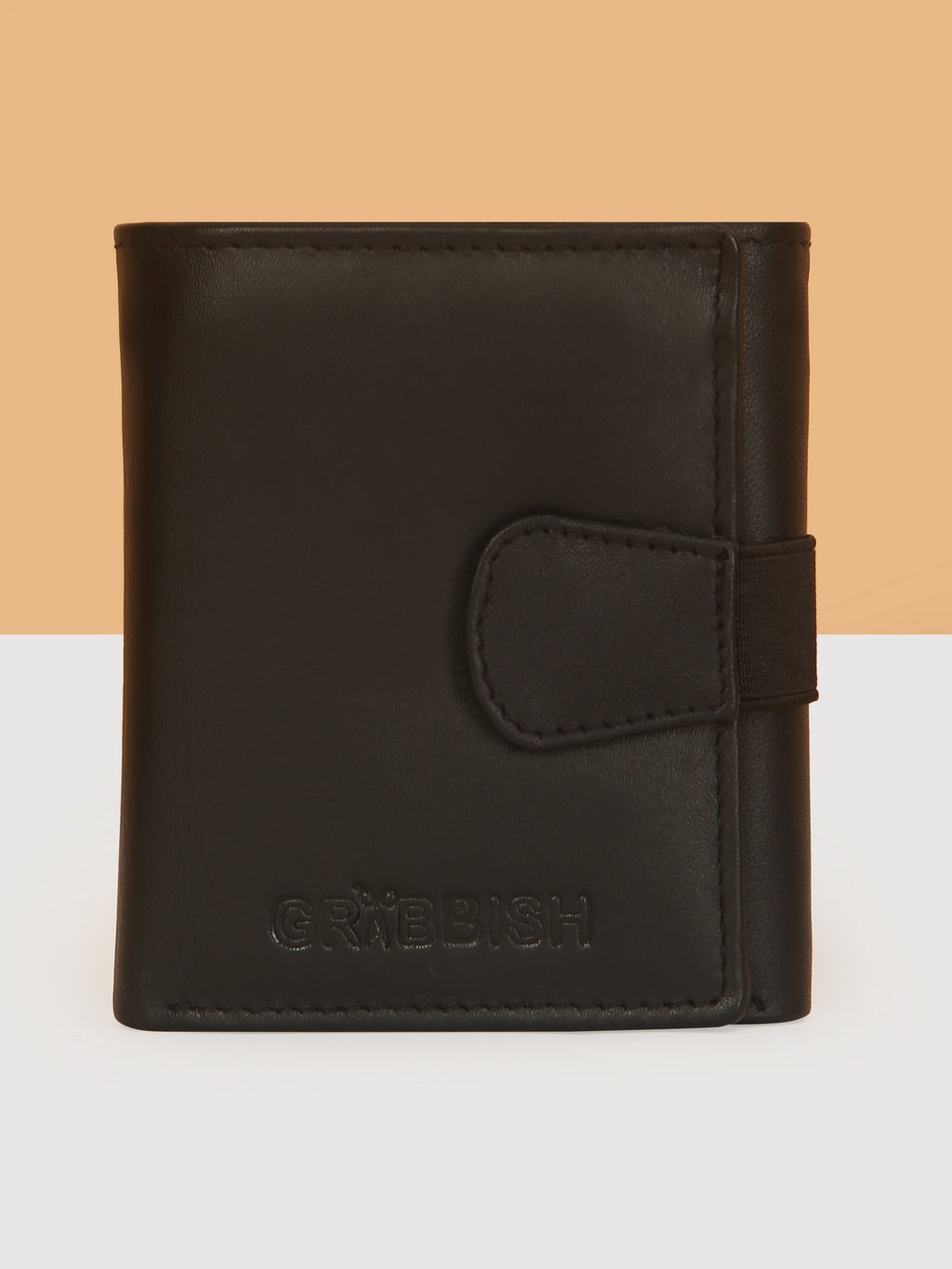Black Trifold Leather Mens Wallet