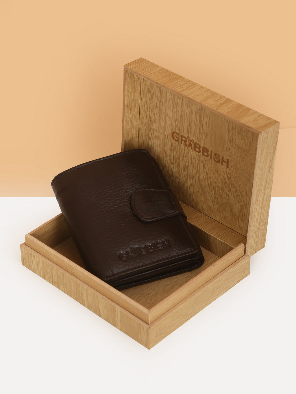 Chocolate Brown Trifold Leather Mens Wallet