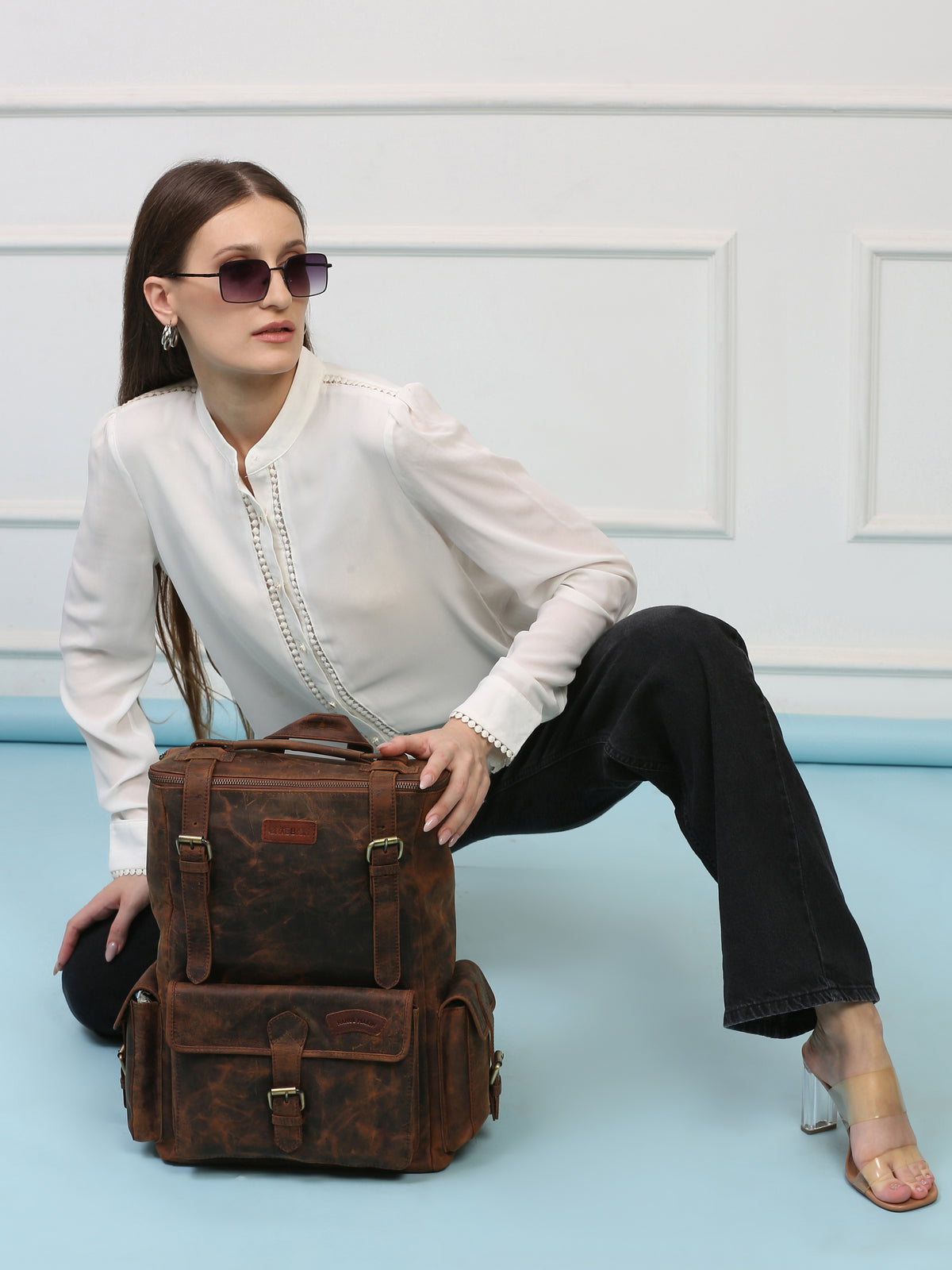 Signature Brown Leather Backpack – Rahul Makin's Signature Monogram Edition | Iconic Design, Maximum Utility