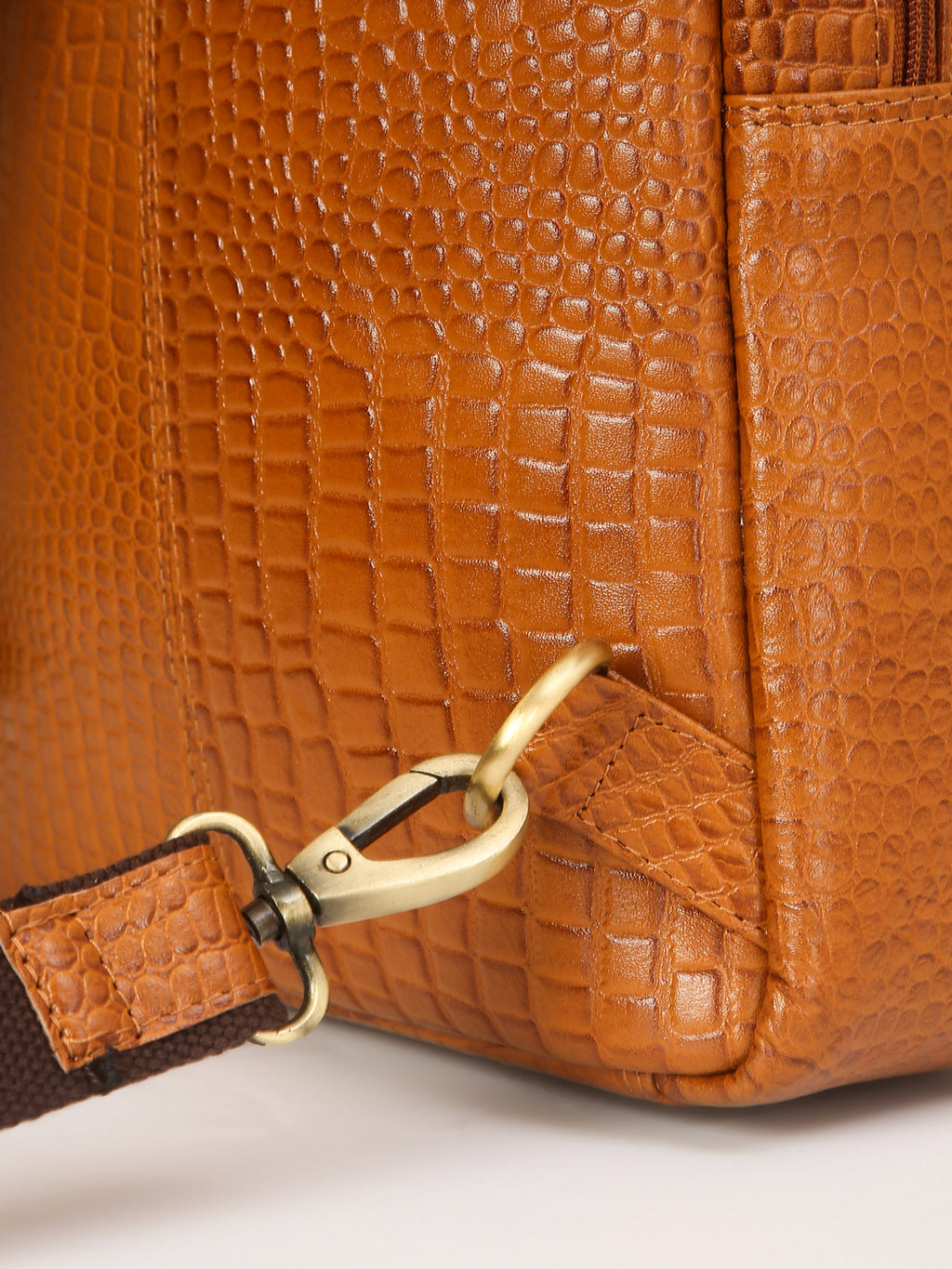 Tan Croco Luxe Chest Bag – Rahul Makin's Signature Monogram Edition