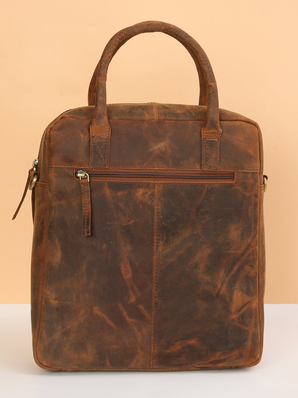 Brown Leather Crossbody Bag – Rahul Makin's Signature Monogram Edition | Effortless Style, Everyday Function