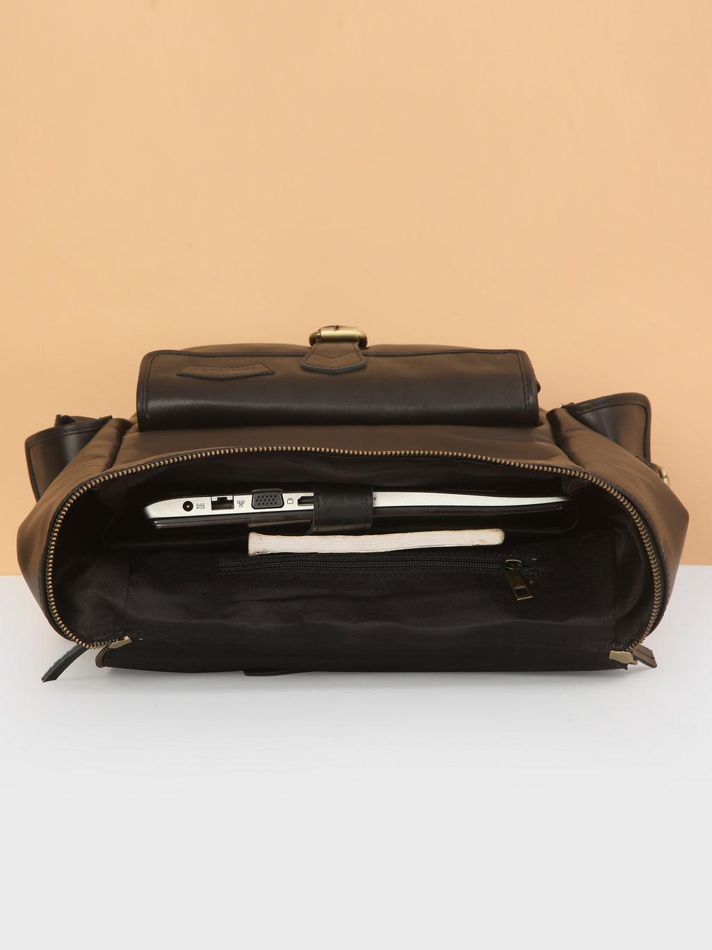 Signature Black Leather Backpack – Rahul Makin's Signature Monogram Edition | Iconic Design, Maximum Utility