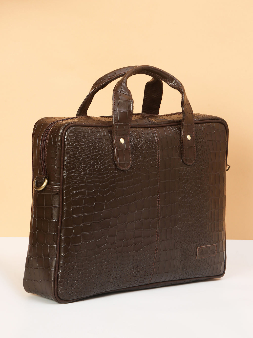 Compact Brown Leather Laptop Bag – Sleek, Stylish & Professional