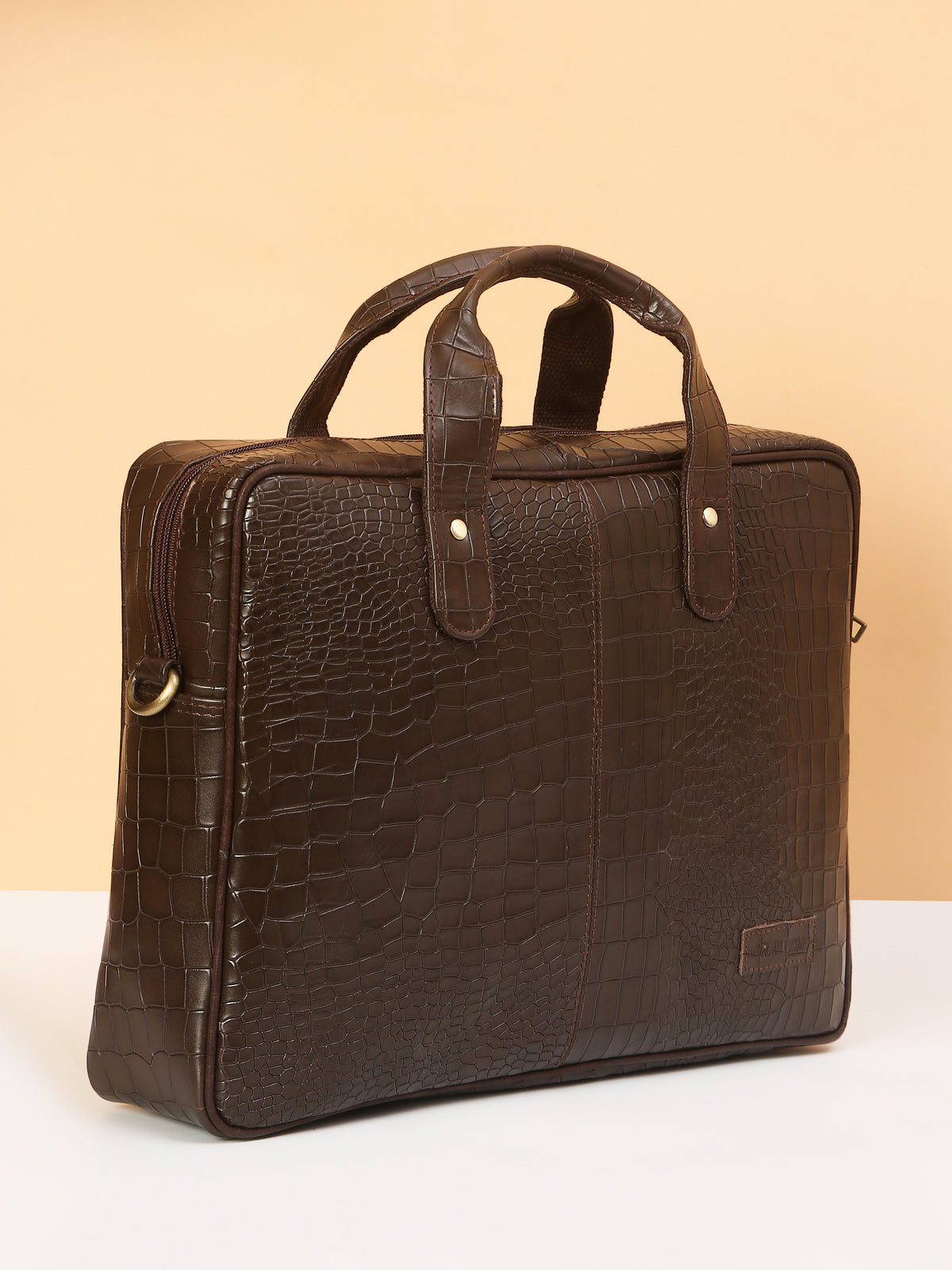 Compact Brown Leather Laptop Bag – Sleek, Stylish & Professional