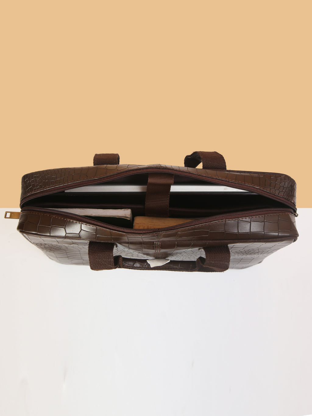 Compact Brown Leather Laptop Bag – Sleek, Stylish & Professional