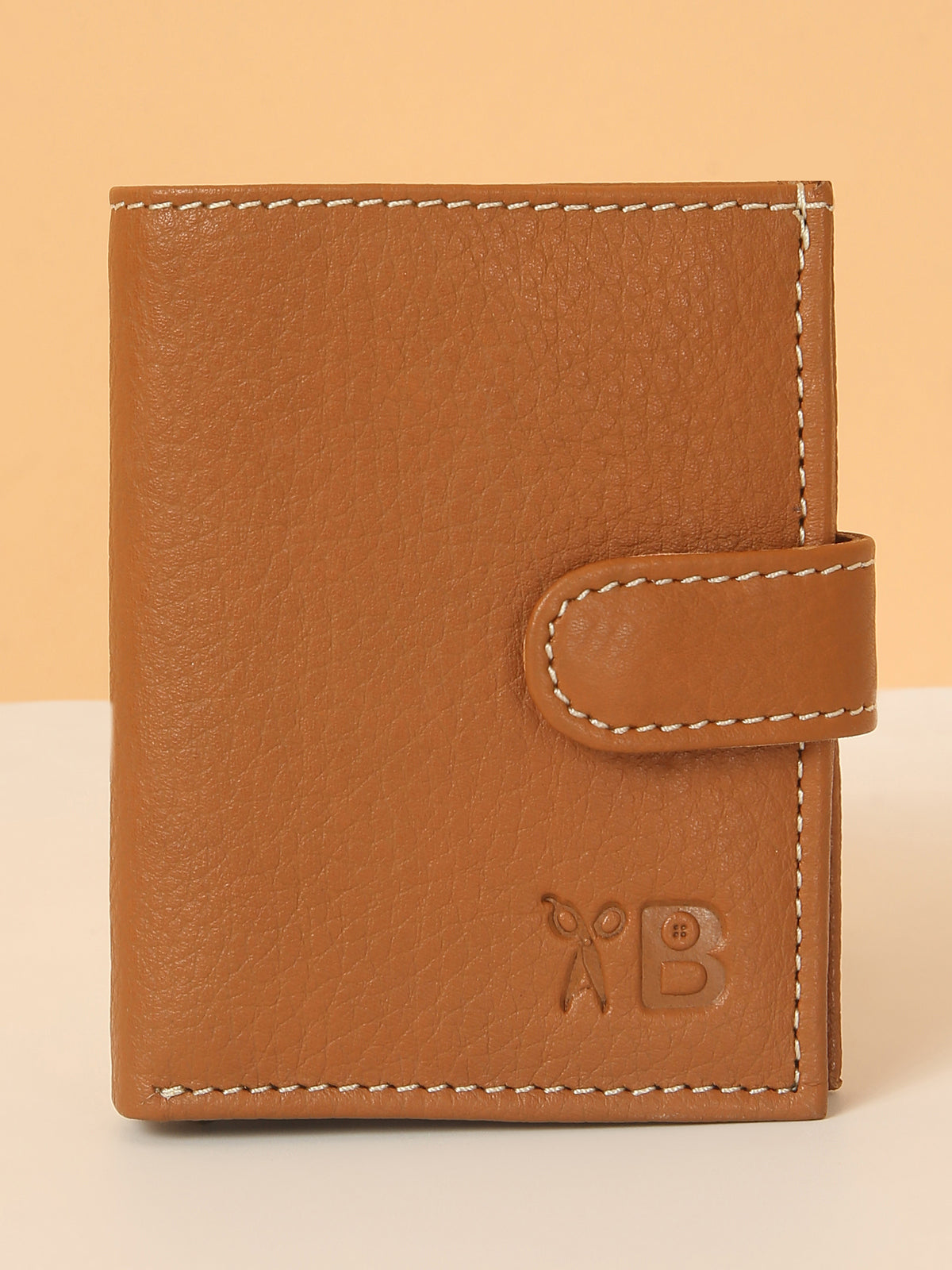 Tan POP-UP Card Wallet with RFID Protection