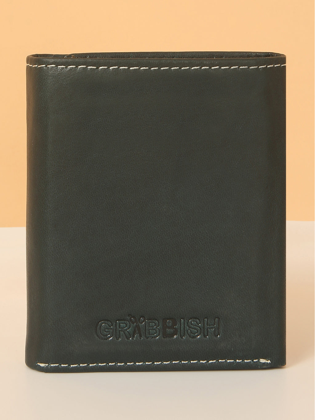 Green Leather Trifold POP-UP Card Wallet – Unisex, RFID Protected