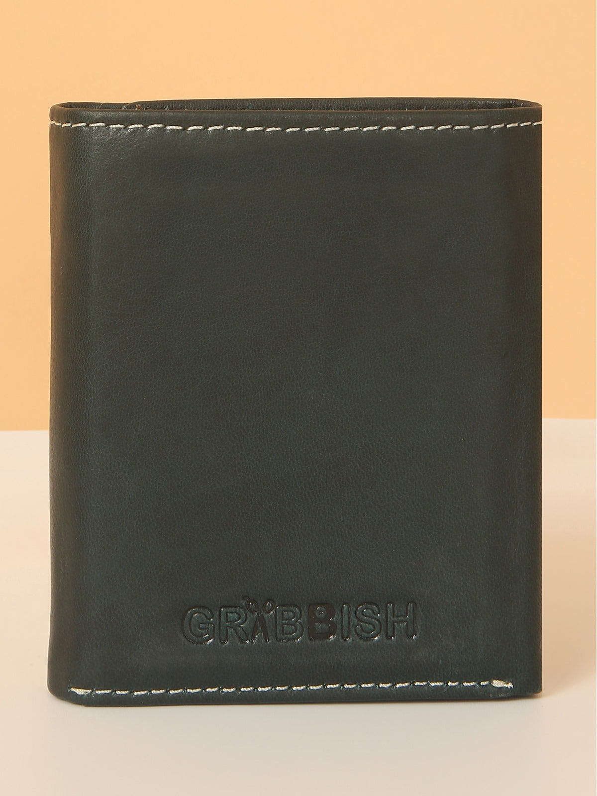 Green Leather Trifold POP-UP Card Wallet – Unisex, RFID Protected