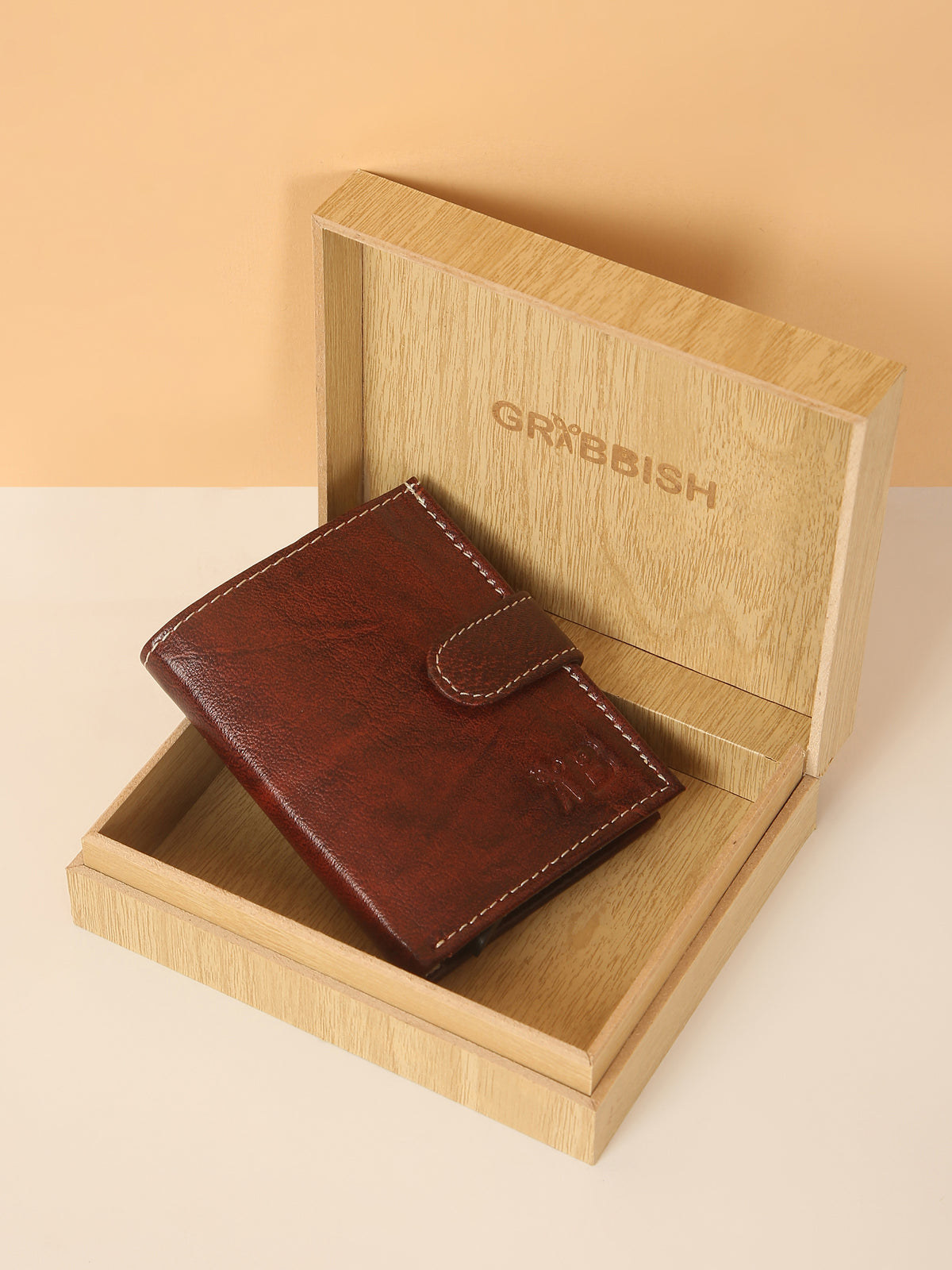 Brown POP-UP Card Wallet with RFID Protection