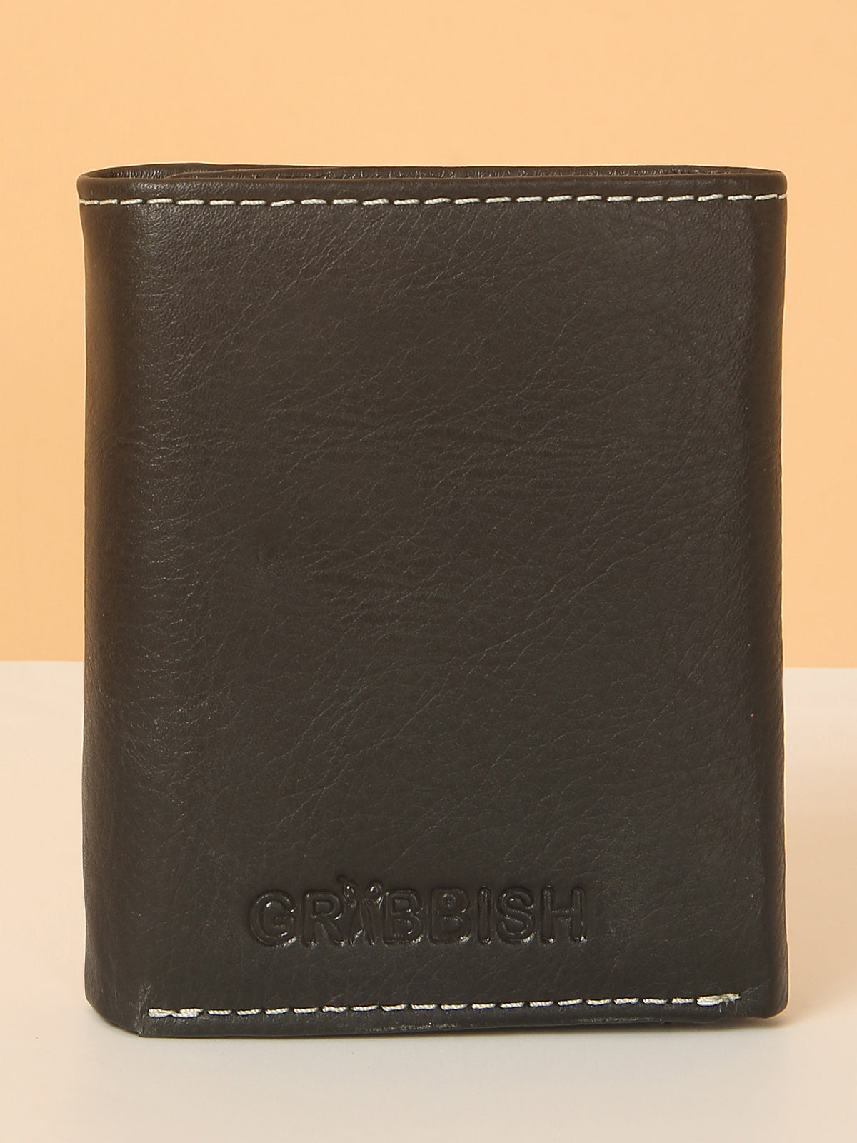 Black Leather Trifold POP-UP Card Wallet – Unisex, RFID Protected