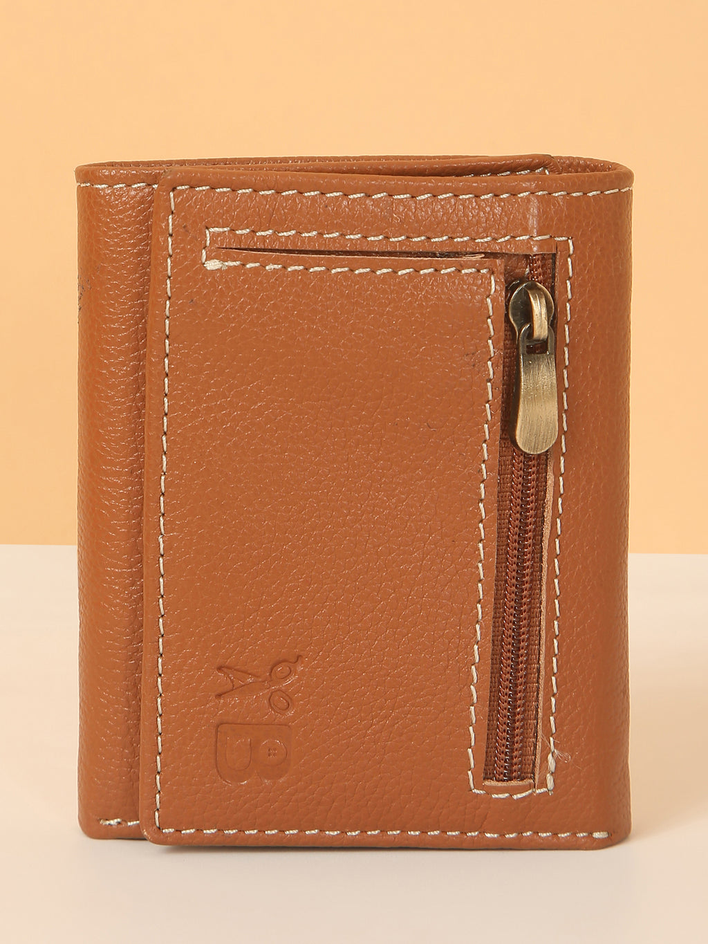 Tan Leather Trifold POP-UP Card Wallet – Unisex, RFID Protected