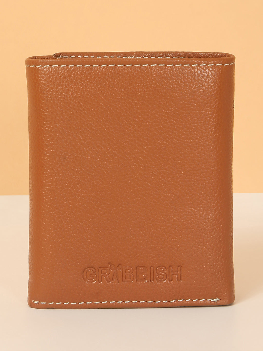 Tan Leather Trifold POP-UP Card Wallet – Unisex, RFID Protected