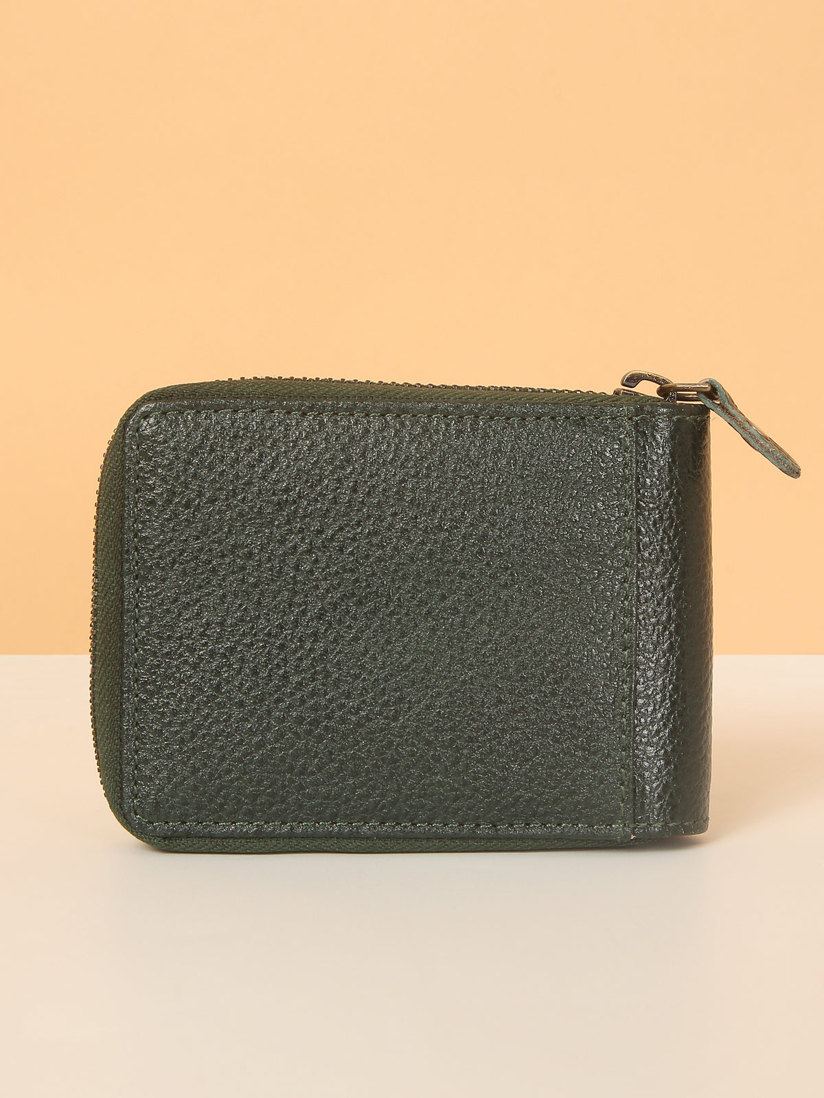 Green Leather Snap Wallet for Men