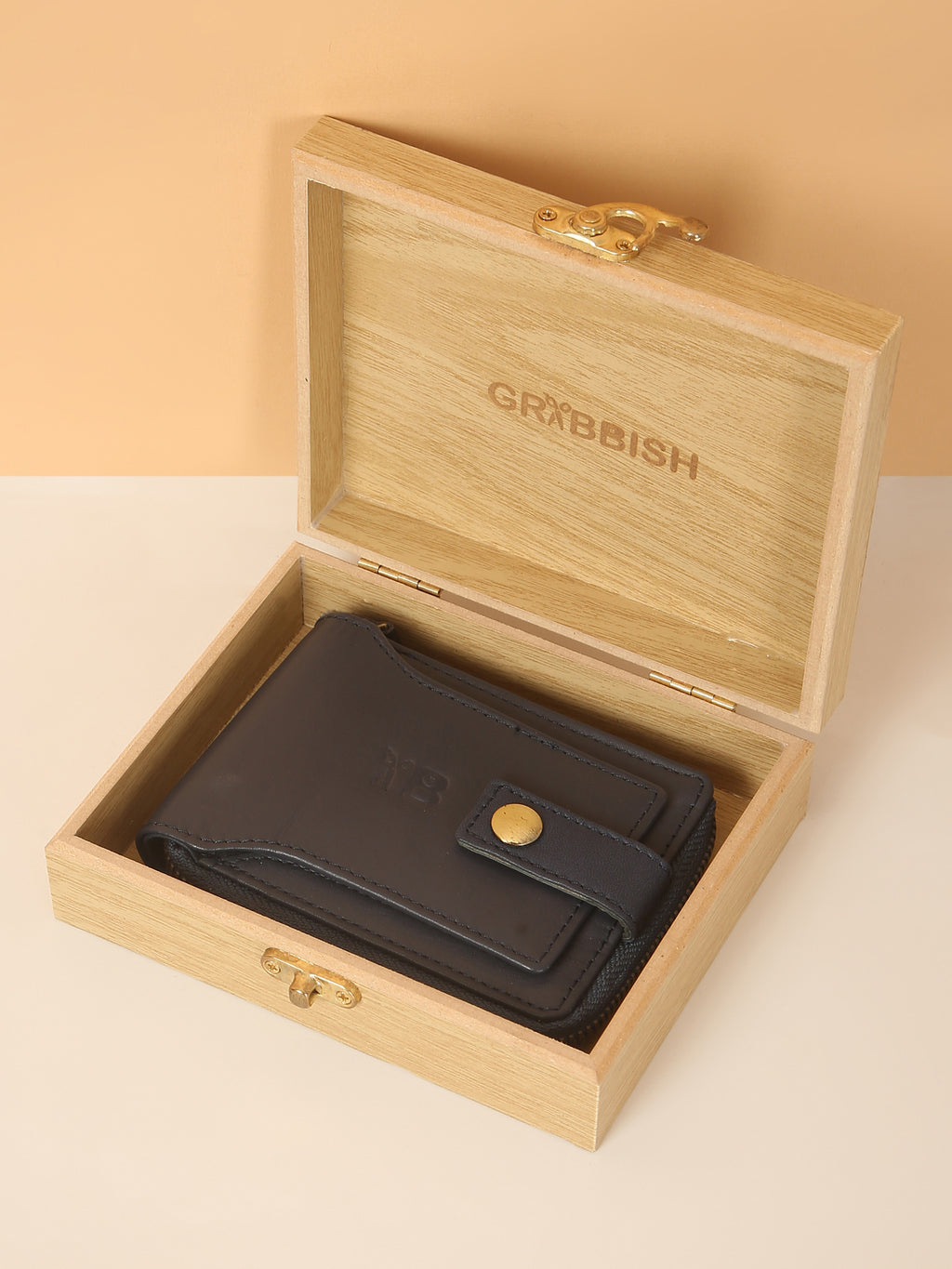 Blue Leather Snap Wallet for Men