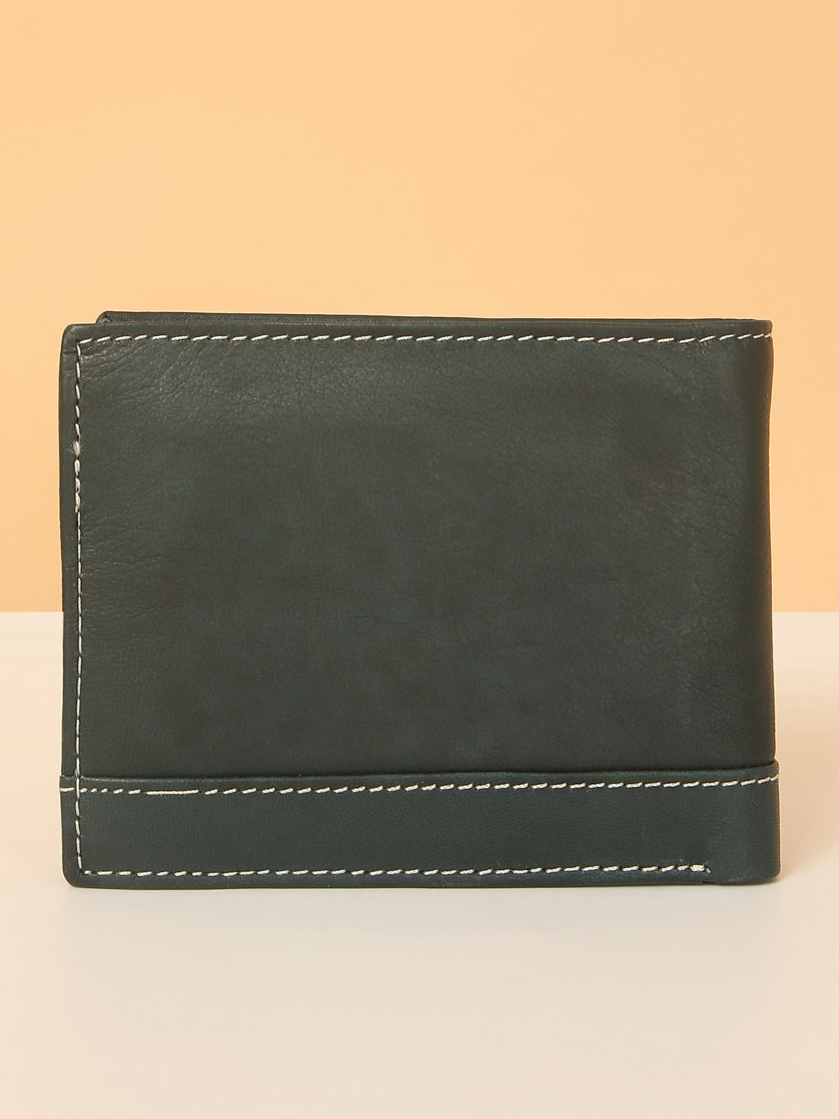 Green Designer Bifold Leather Wallet for Men