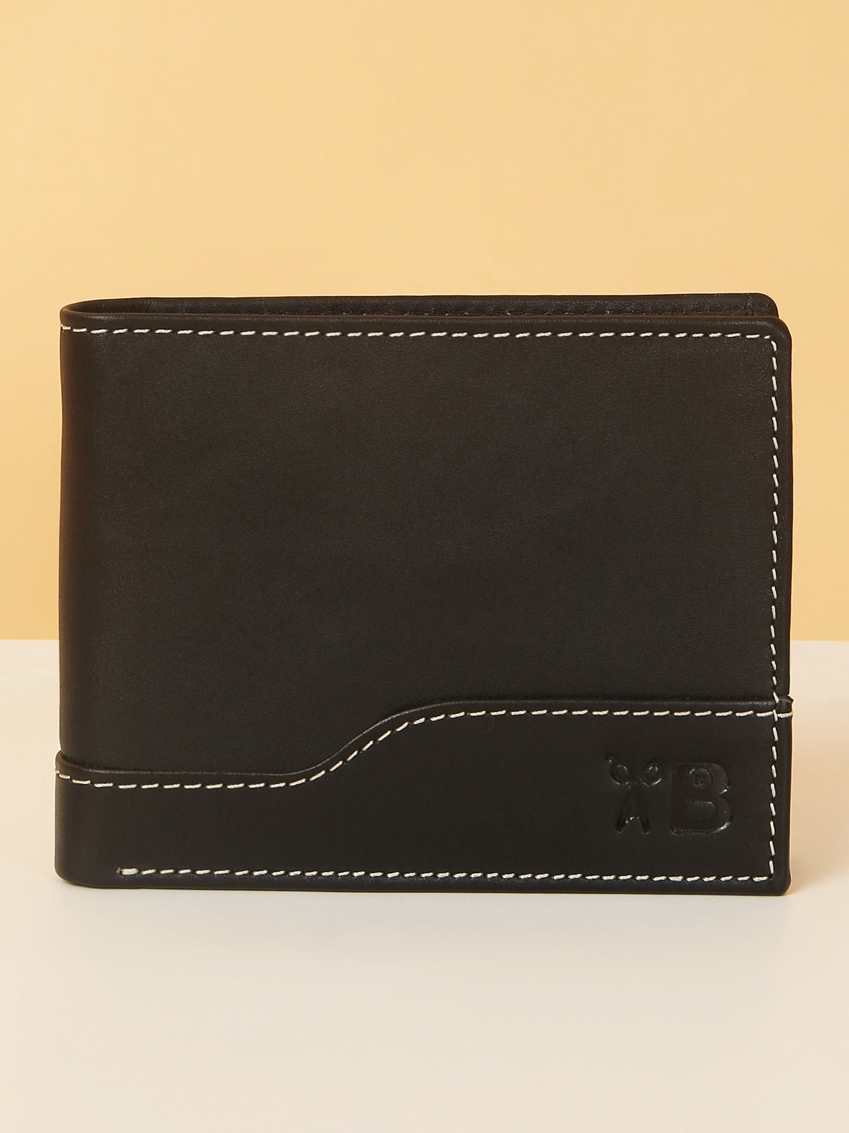 Black Designer Bifold Leather Wallet for Men