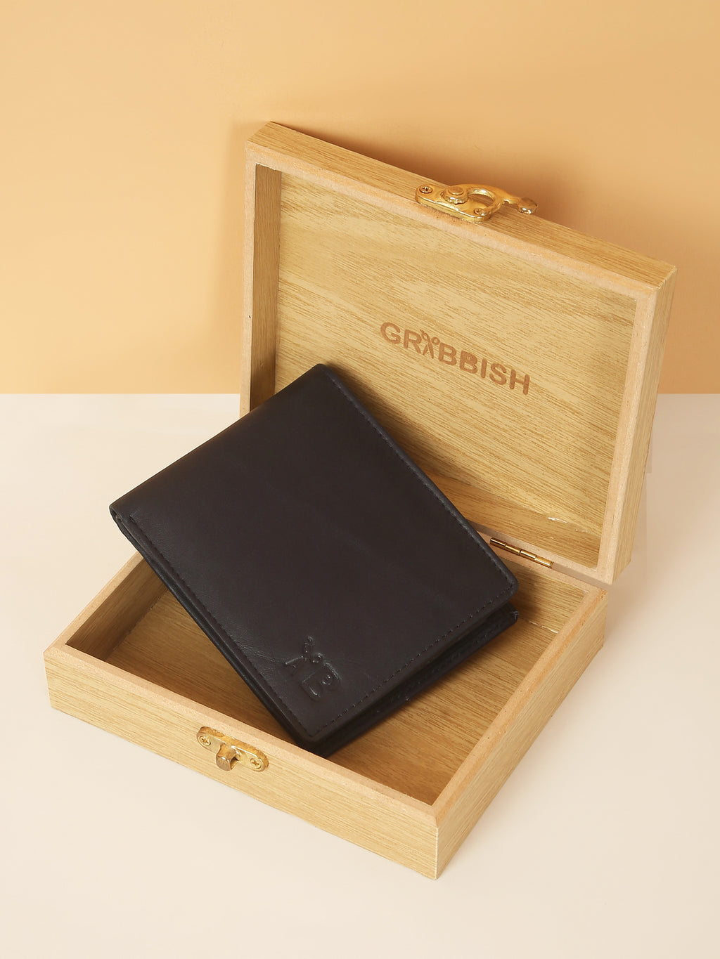 Blue Bifold Leather Wallet for Men – ID Card Slot & Slim Design