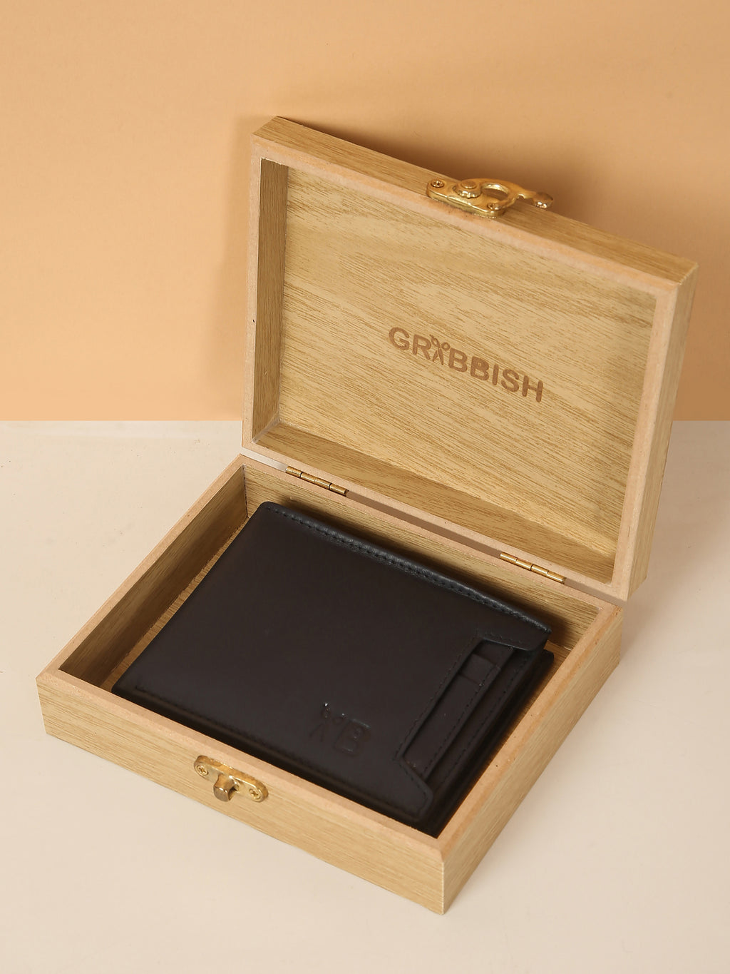 Blue Bifold Leather Wallet for Men – Detachable Card Holder