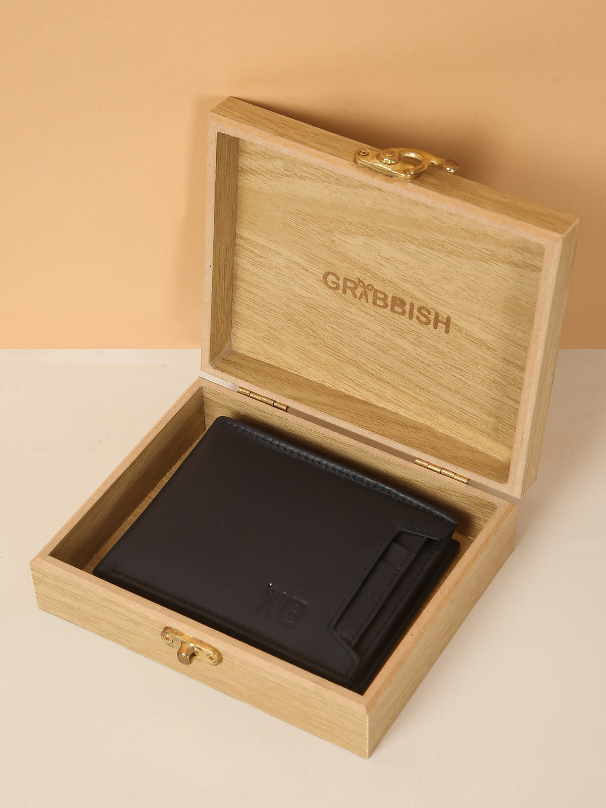 Blue Bifold Leather Wallet for Men – Detachable Card Holder