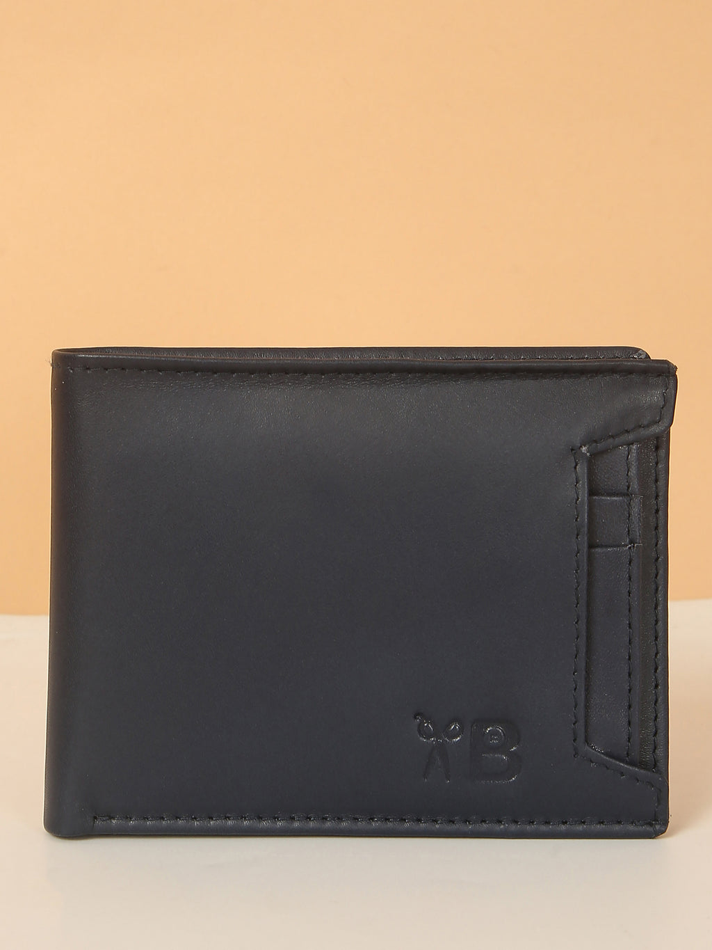 Blue Bifold Leather Wallet for Men – Detachable Card Holder