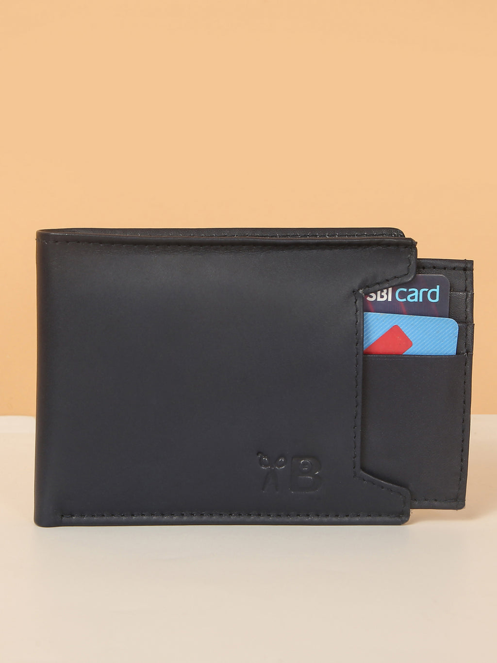 Blue Bifold Leather Wallet for Men – Detachable Card Holder