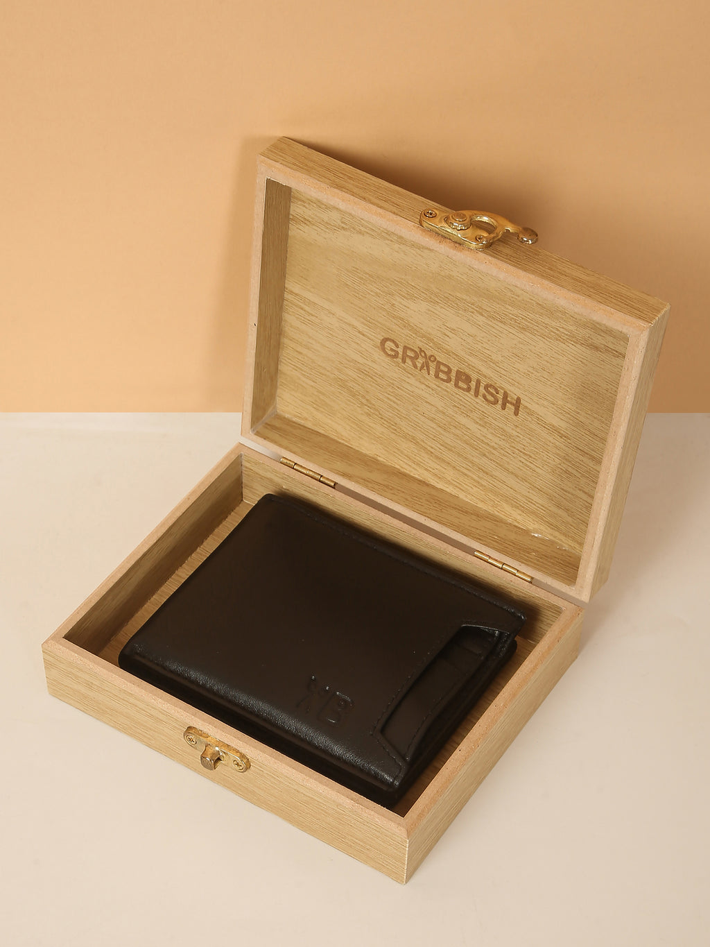 Black Bifold Leather Wallet for Men – Detachable Card Holder