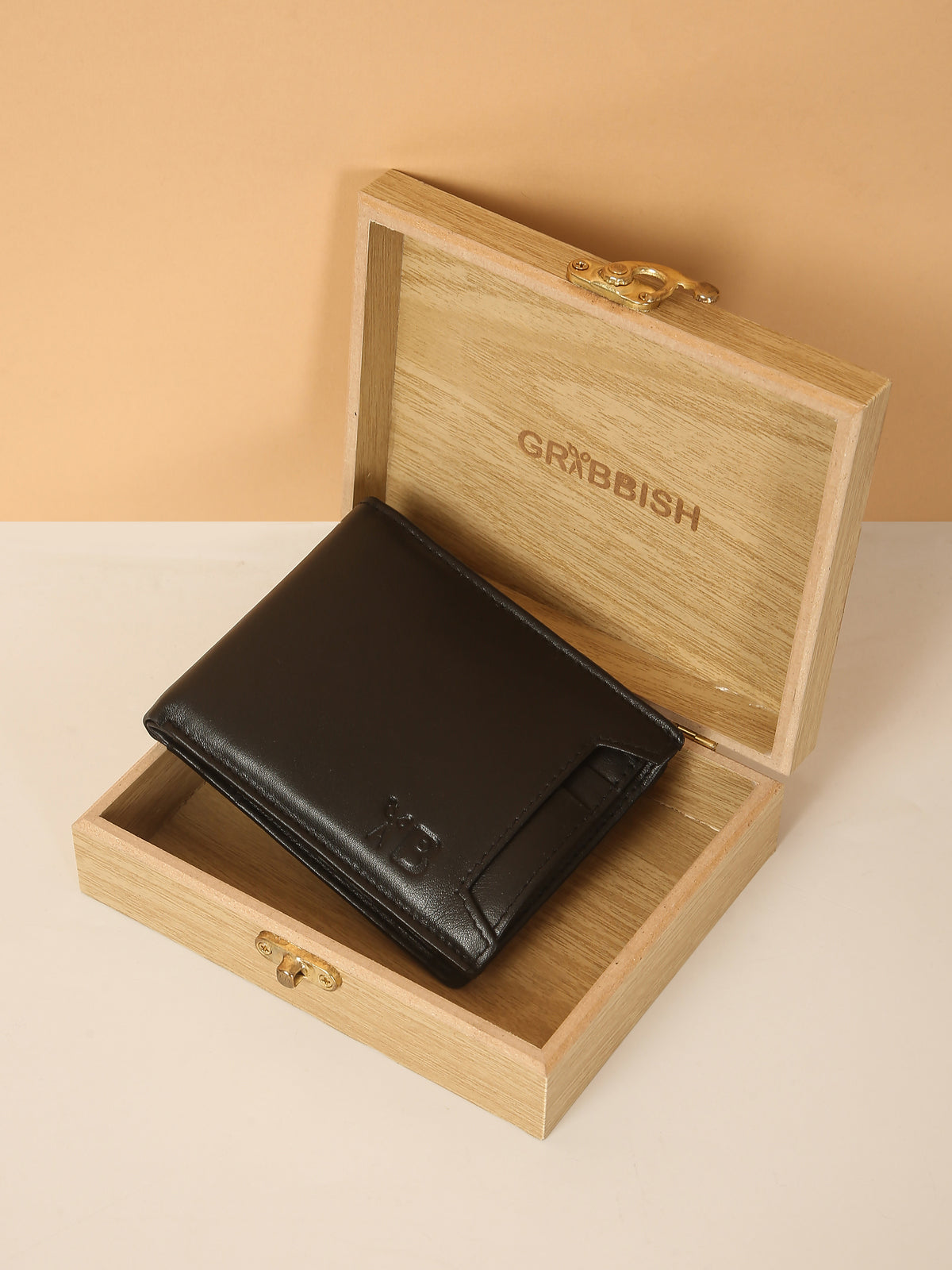 Black Bifold Leather Wallet for Men – Detachable Card Holder