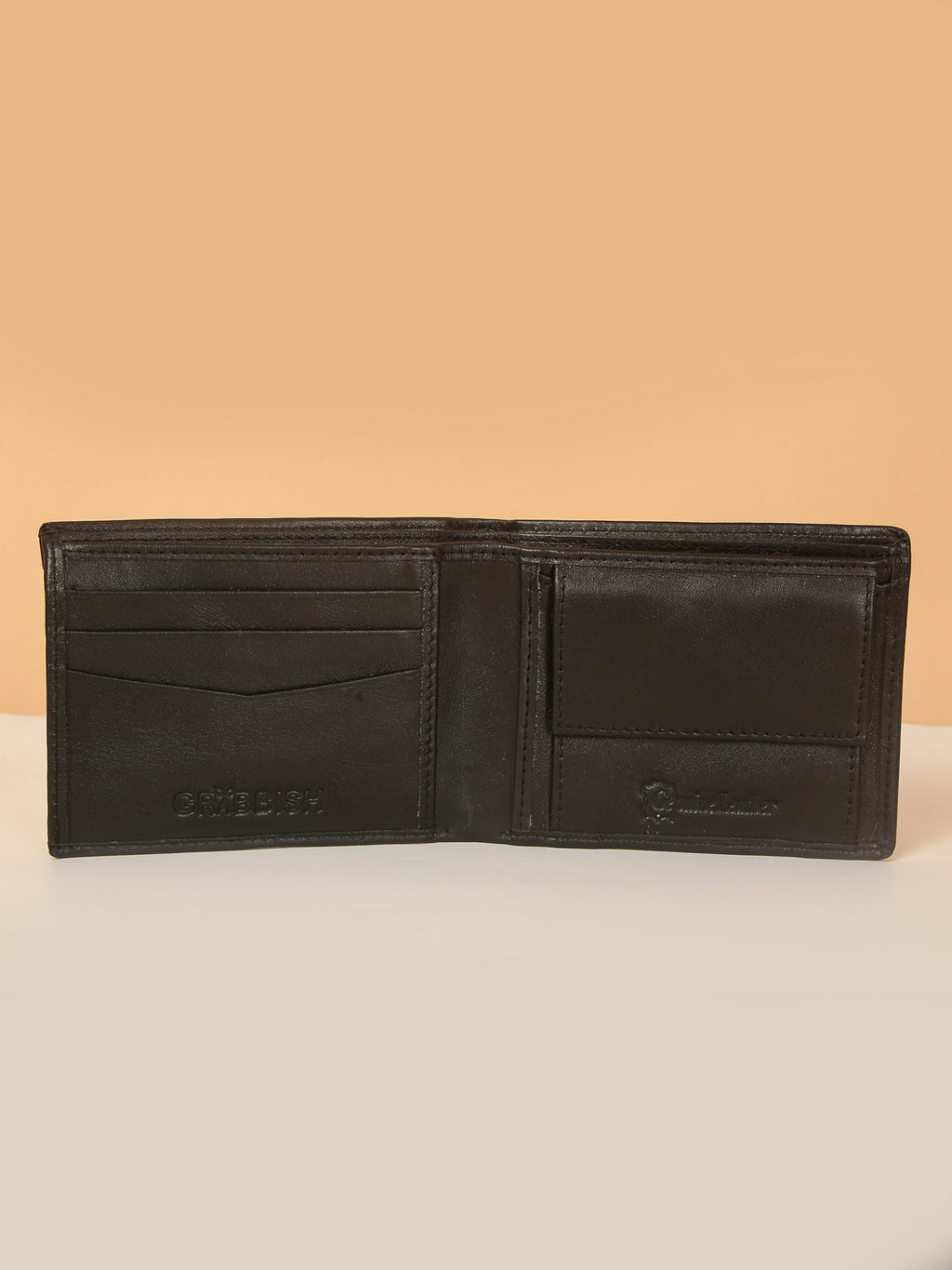 Black Bifold Leather Wallet for Men – Detachable Card Holder