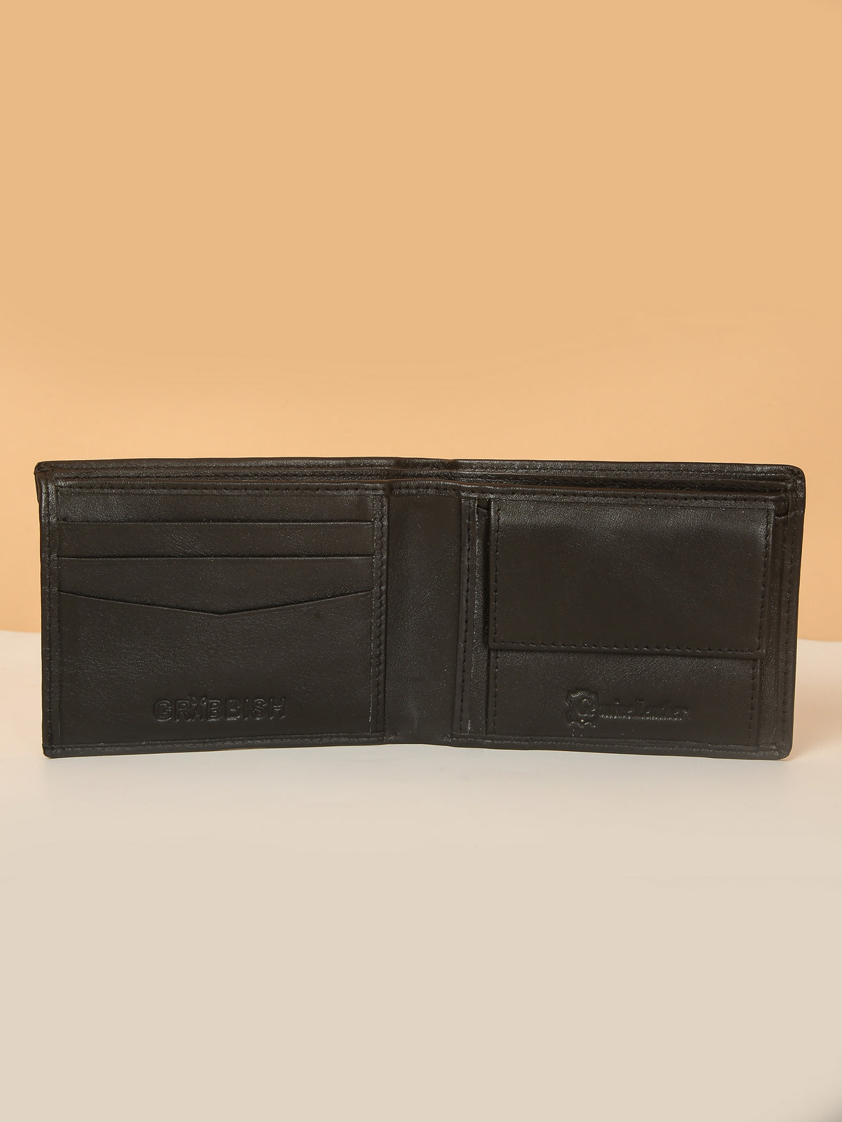 Black Bifold Leather Wallet for Men – Detachable Card Holder