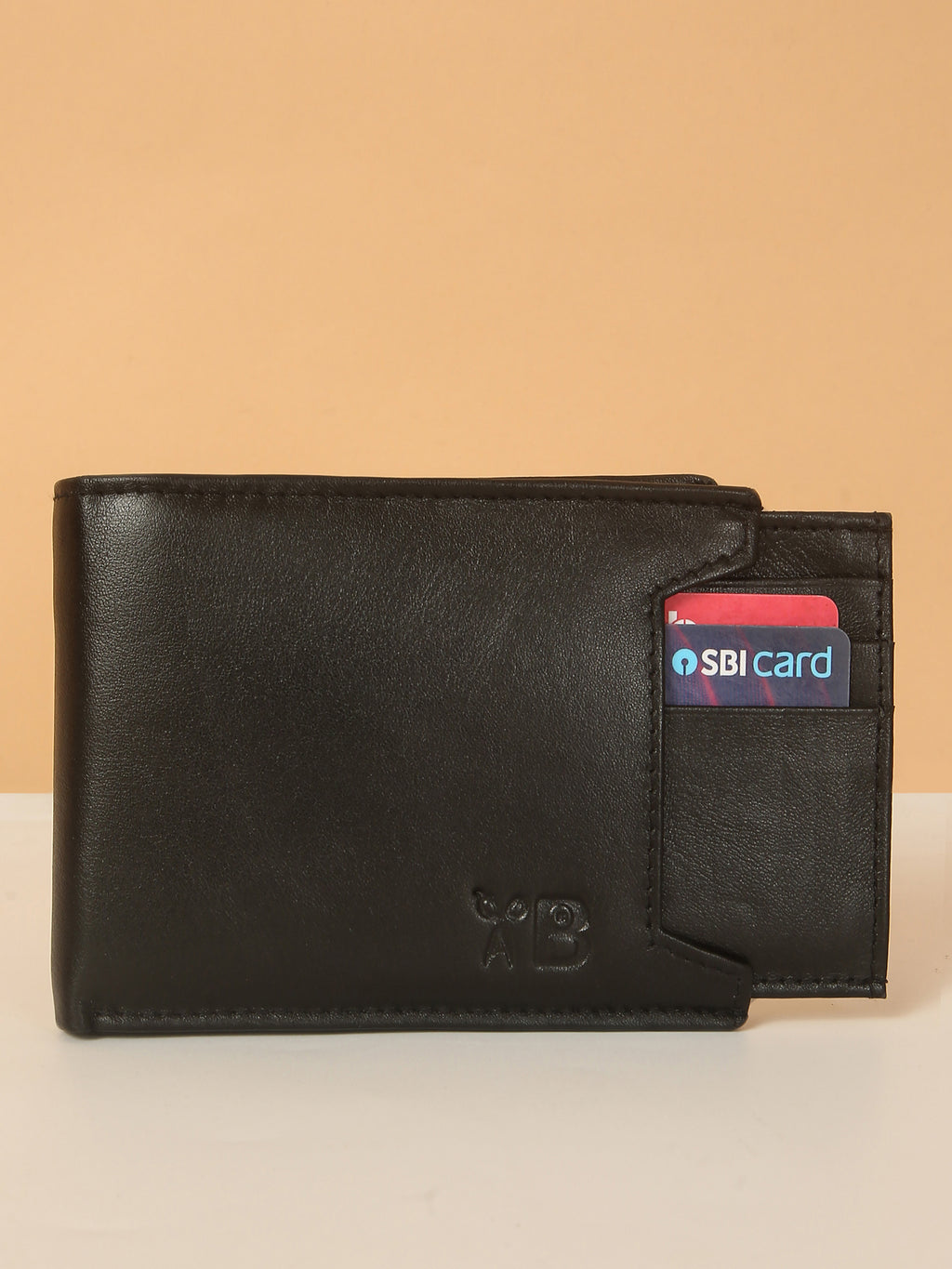 Black Bifold Leather Wallet for Men – Detachable Card Holder