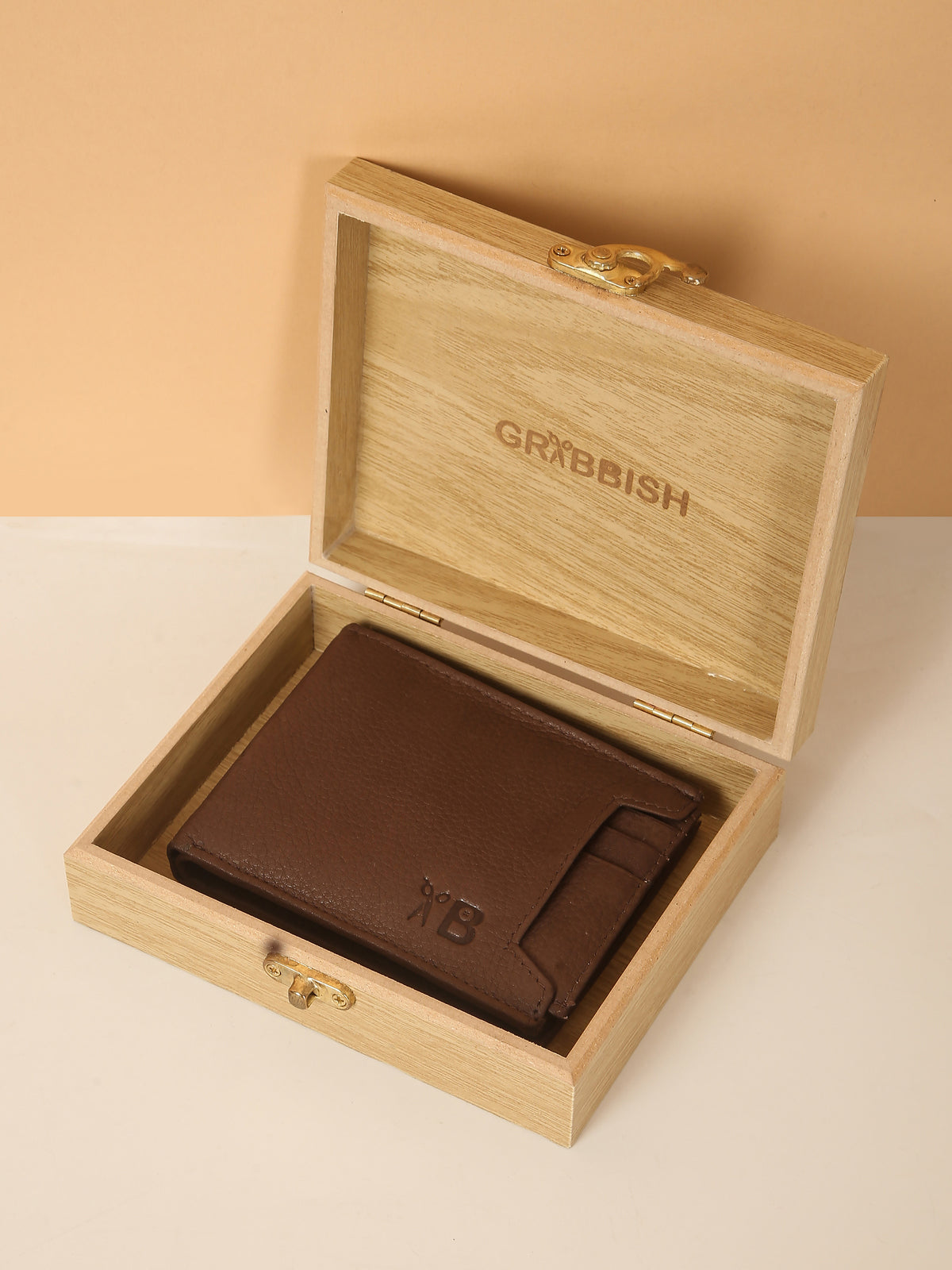 Brown Bifold Leather Wallet for Men – Detachable Card Holder