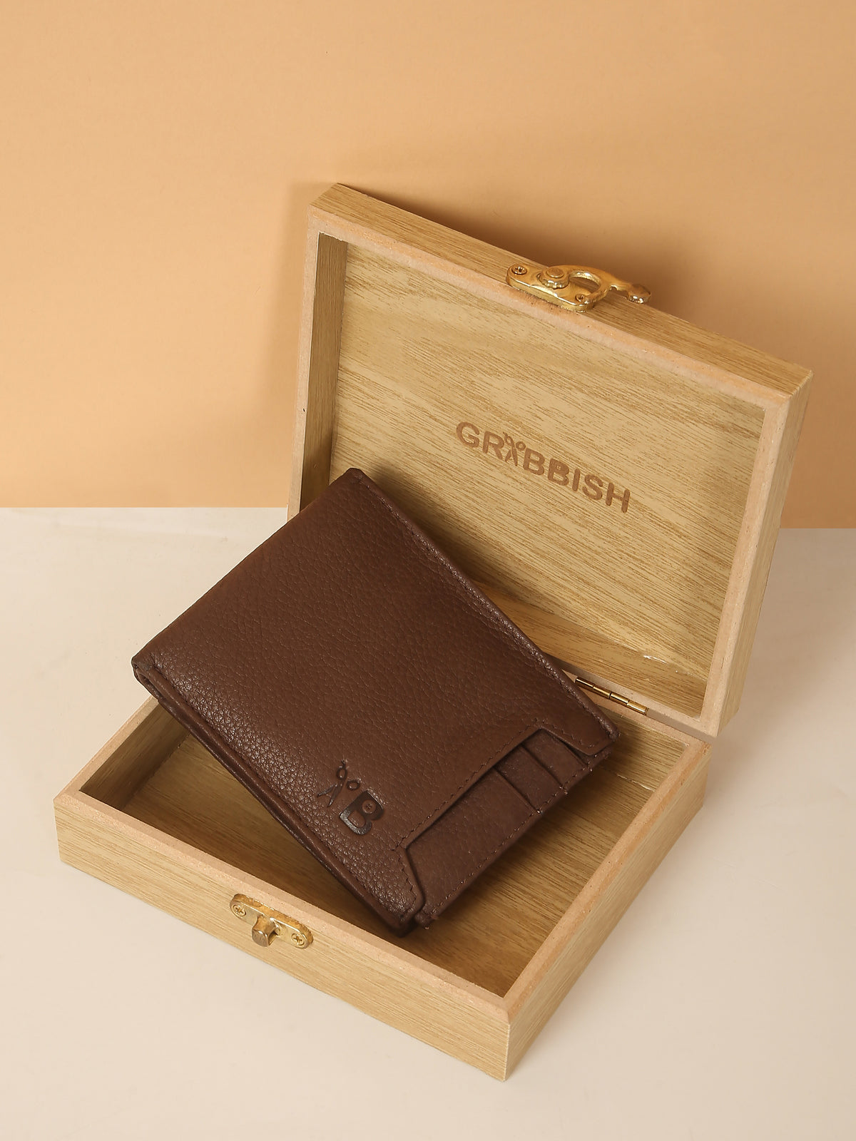 Brown Bifold Leather Wallet for Men – Detachable Card Holder