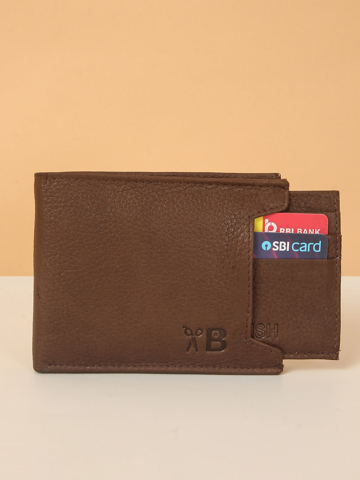 Brown Bifold Leather Wallet for Men – Detachable Card Holder