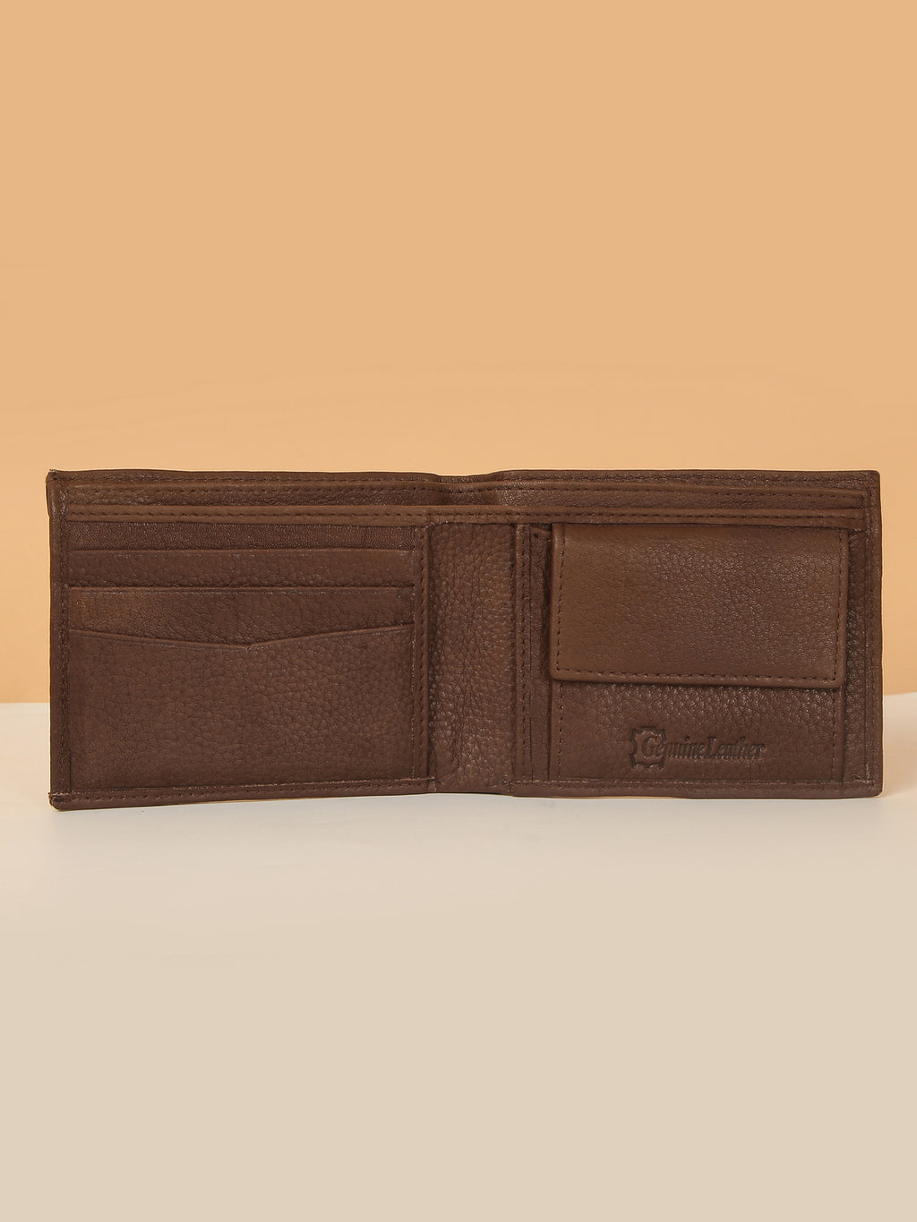 Brown Bifold Leather Wallet for Men – Detachable Card Holder