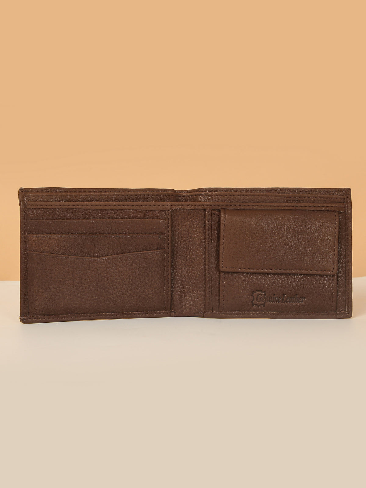 Brown Bifold Leather Wallet for Men – Detachable Card Holder
