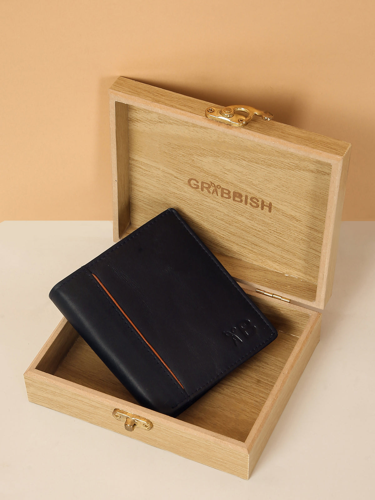 Blue Leather Notebook Wallet for Men – Classic Style & Practical Design