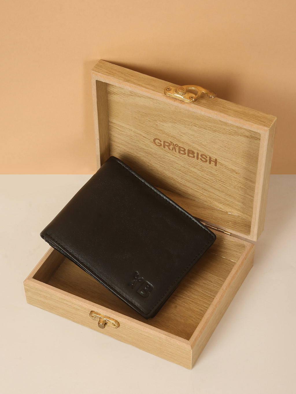 Black Bifold Leather Wallet for Men