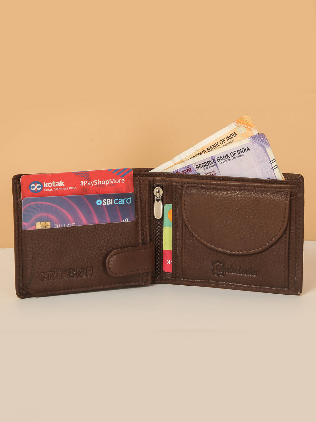 Brown Bifold Leather Wallet for Men