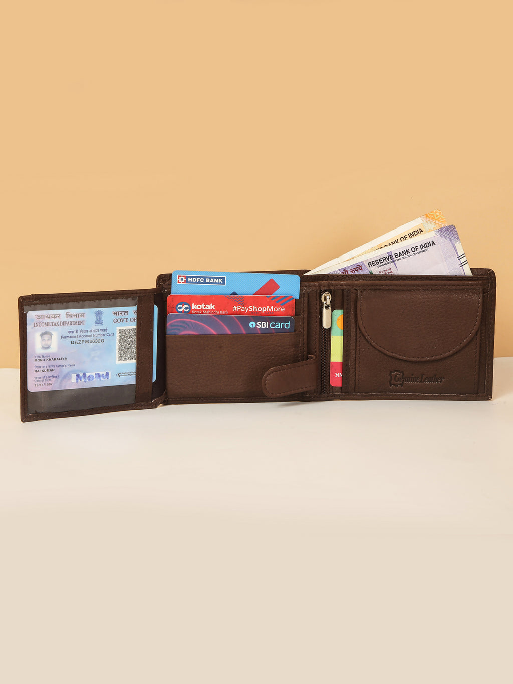 Brown Bifold Leather Wallet for Men