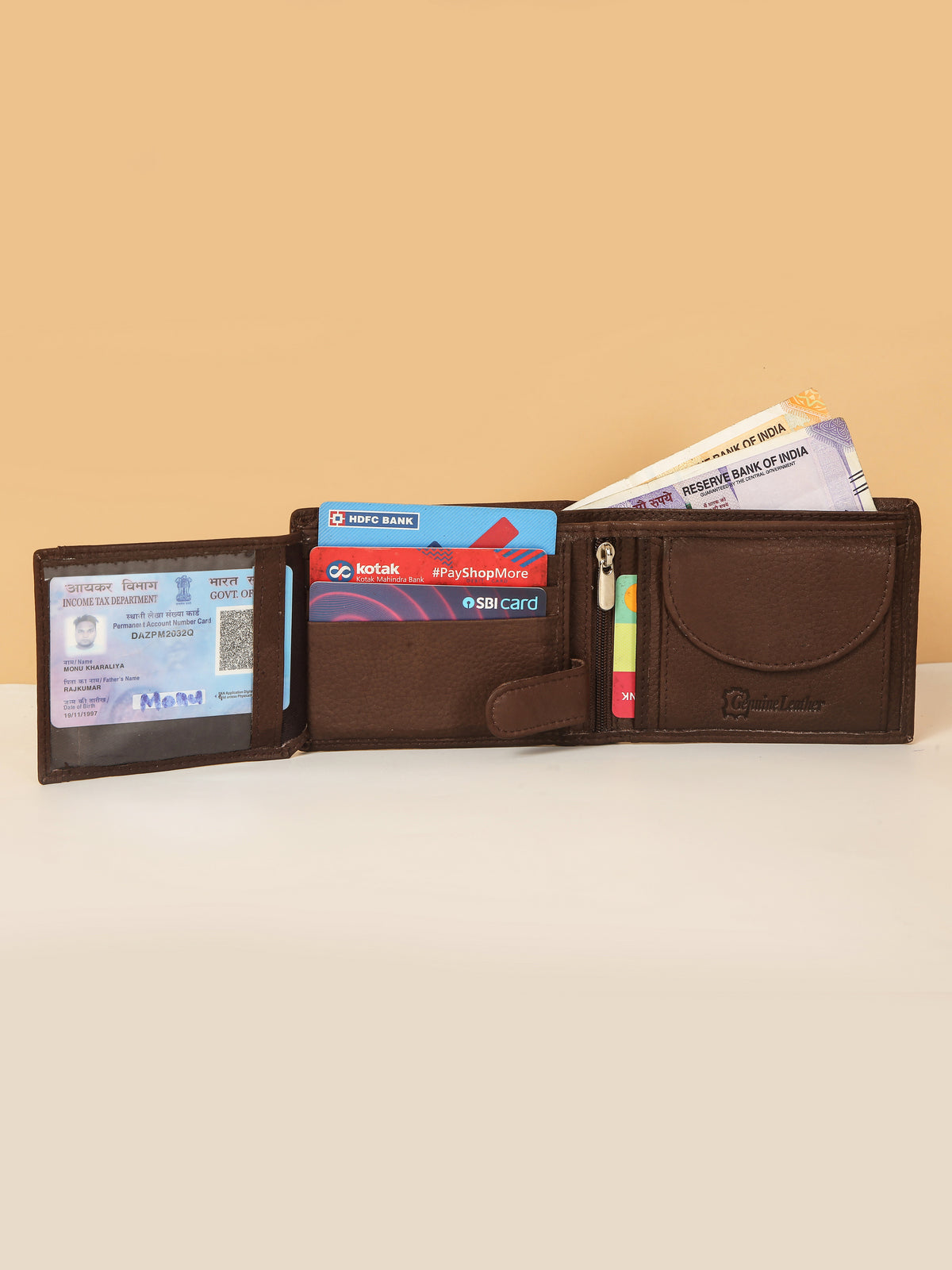 Brown Bifold Leather Wallet for Men