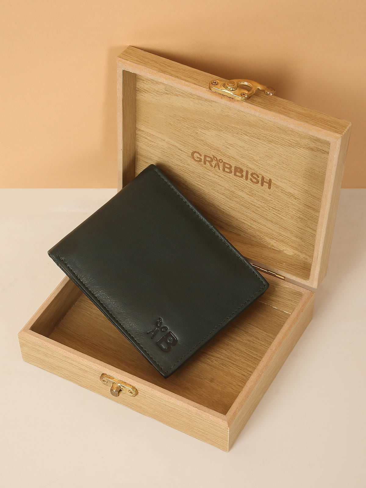 Green Bifold Leather Wallet for Men