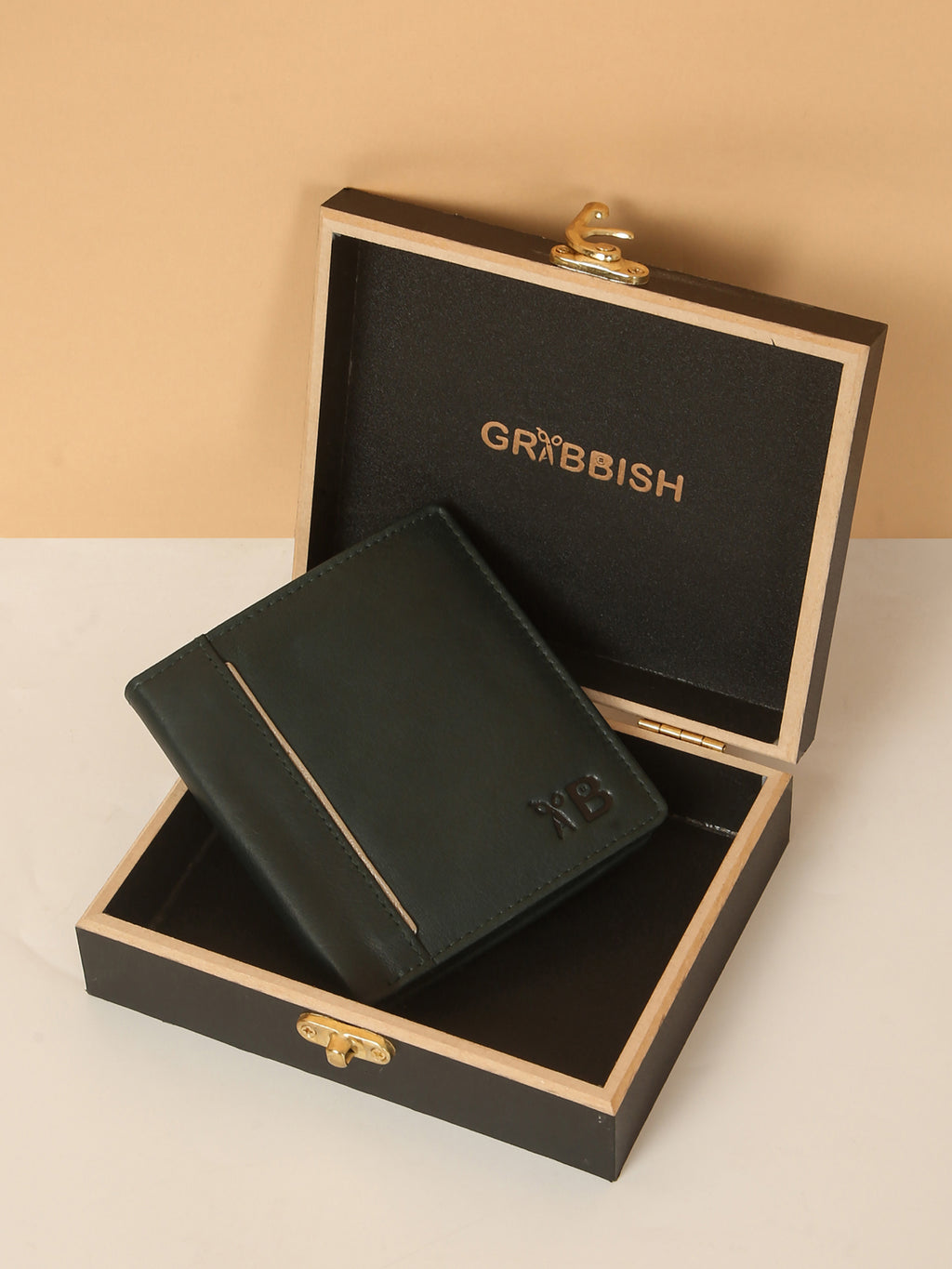 Green Leather Notebook Wallet for Men – Stylish & Functional