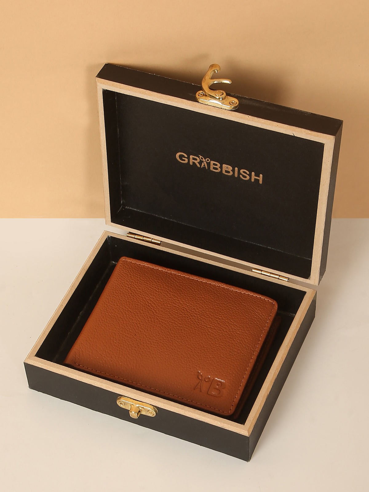 Tan Bifold Leather Wallet for Men – ID Card Slot & Slim Design