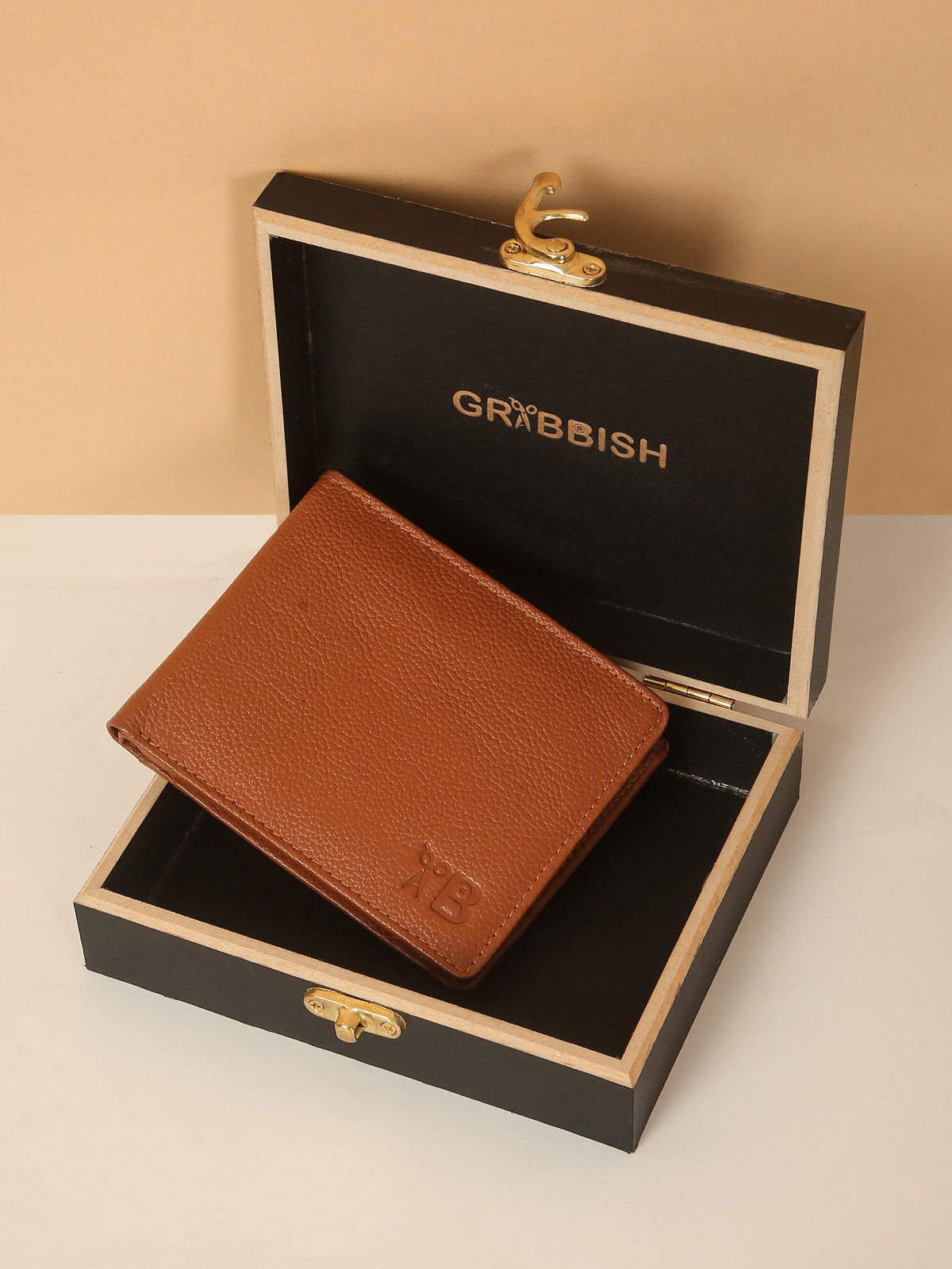 Tan Bifold Leather Wallet for Men – ID Card Slot & Slim Design