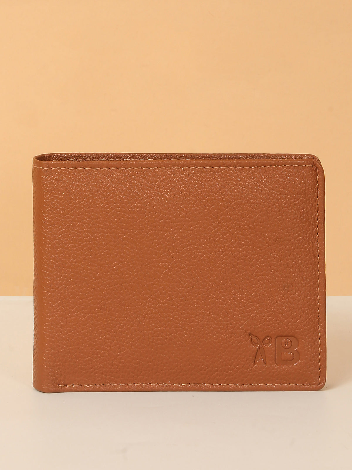 Tan Bifold Leather Wallet for Men – ID Card Slot & Slim Design