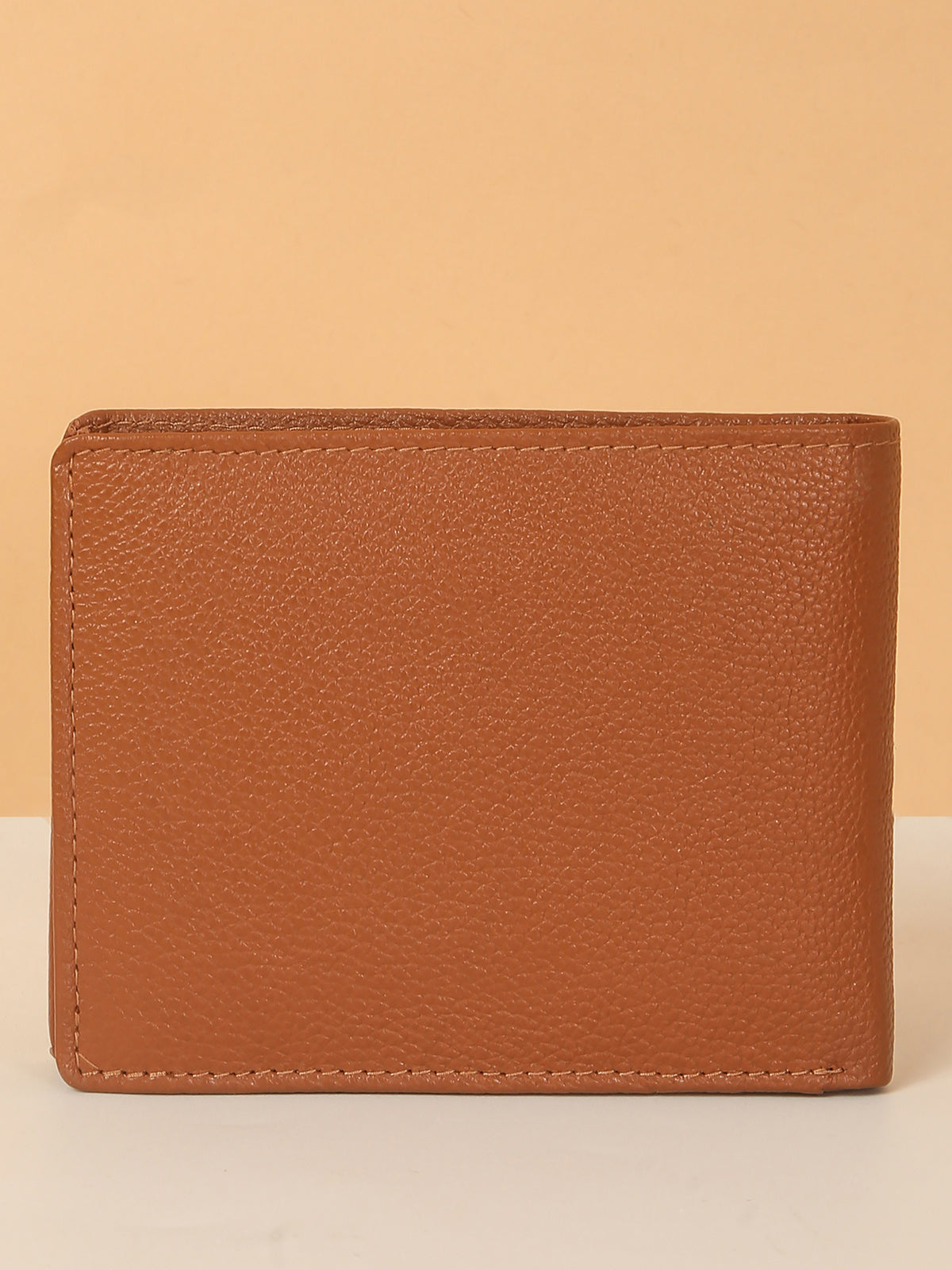 Tan Bifold Leather Wallet for Men – ID Card Slot & Slim Design