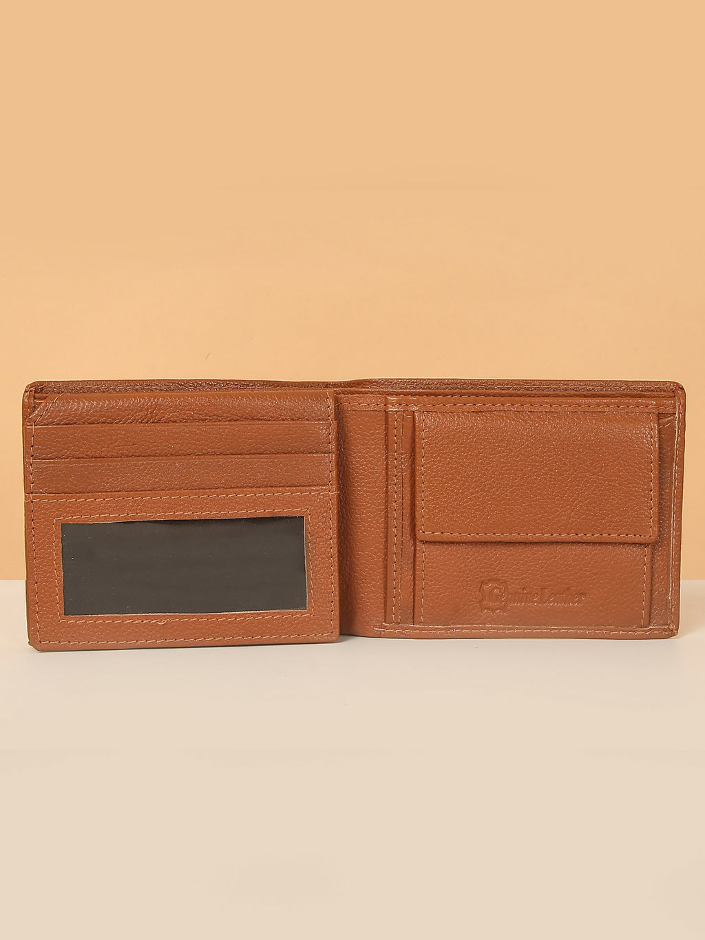 Tan Bifold Leather Wallet for Men – ID Card Slot & Slim Design